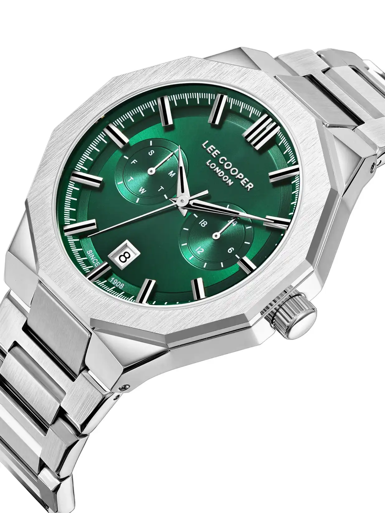 Buy Lee Cooper Men Brass Dial & Stainless Steel Bracelet Style