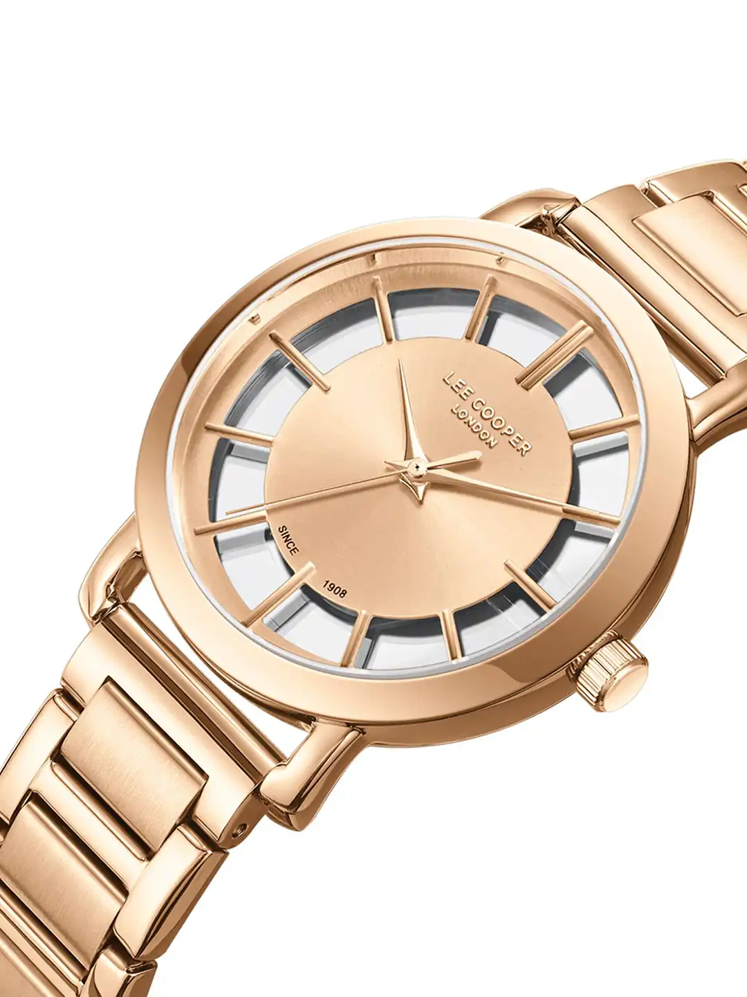 Buy Lee Cooper Women Brass Dial & Stainless Steel Bracelet Style
