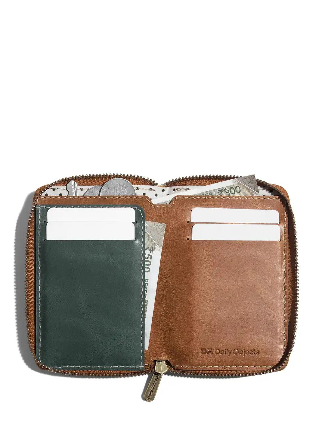 Buy DailyObjects Forest Green Zip-Around Leather Wallet - Wallets