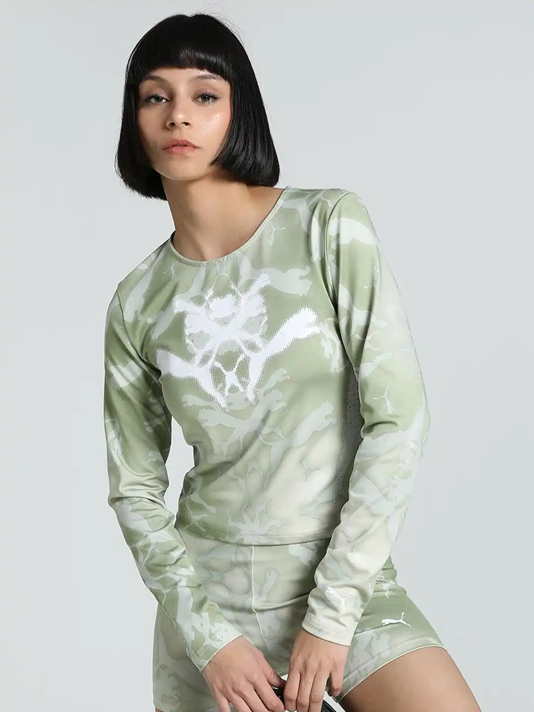 Buy Puma Women Dare To Printed Slim Fit Long Sleeve T-Shirt