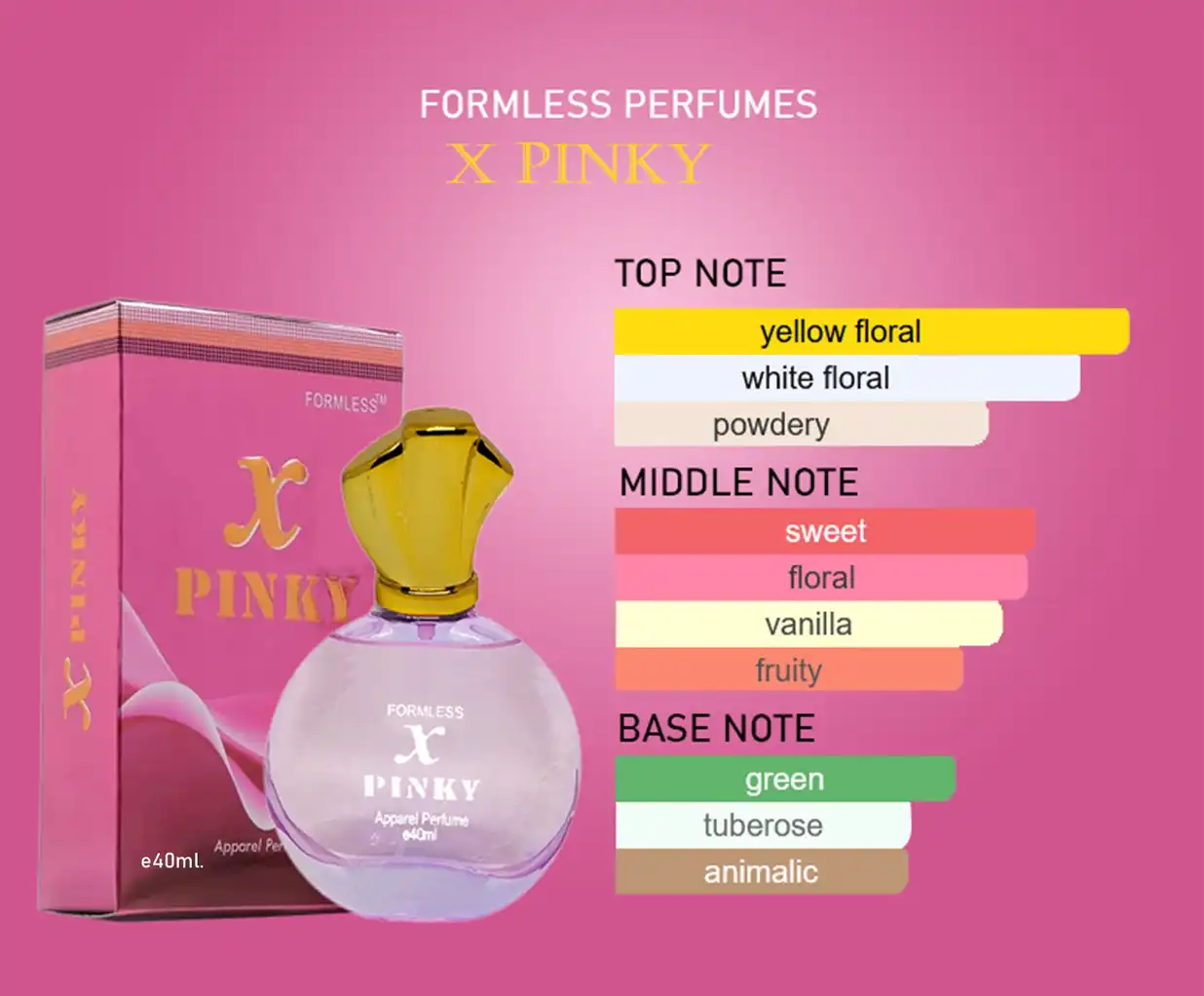 Buy Formless Fragrance X Pinky Long-Lasting Perfume - 40 ml
