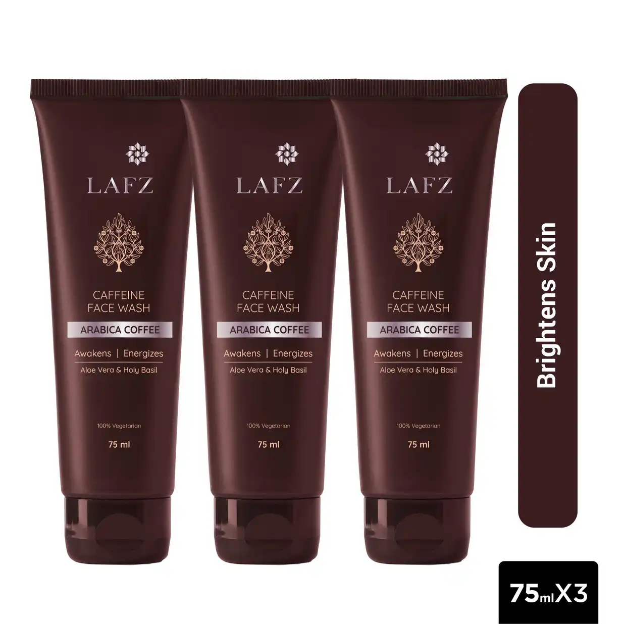 Buy LAFZ Set Of 3 Caffeine Tube Face Wash- 75 ml Each - Face Wash