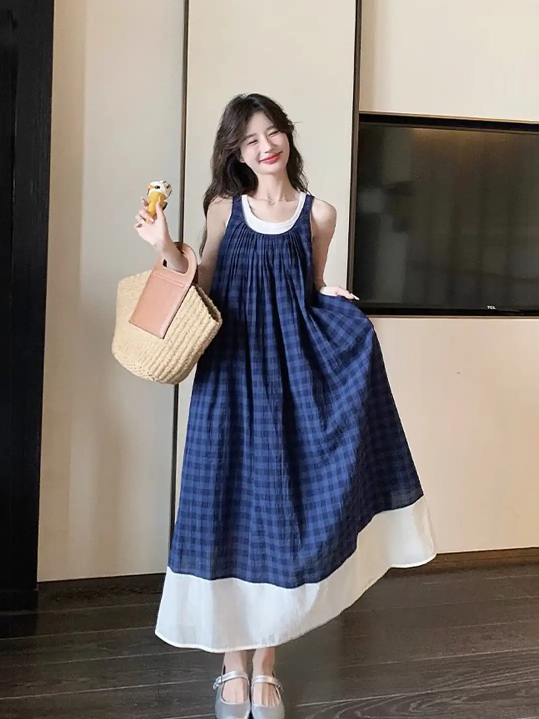 Buy LULU & SKY Checked A-Line Midi Dress - Dresses for Women