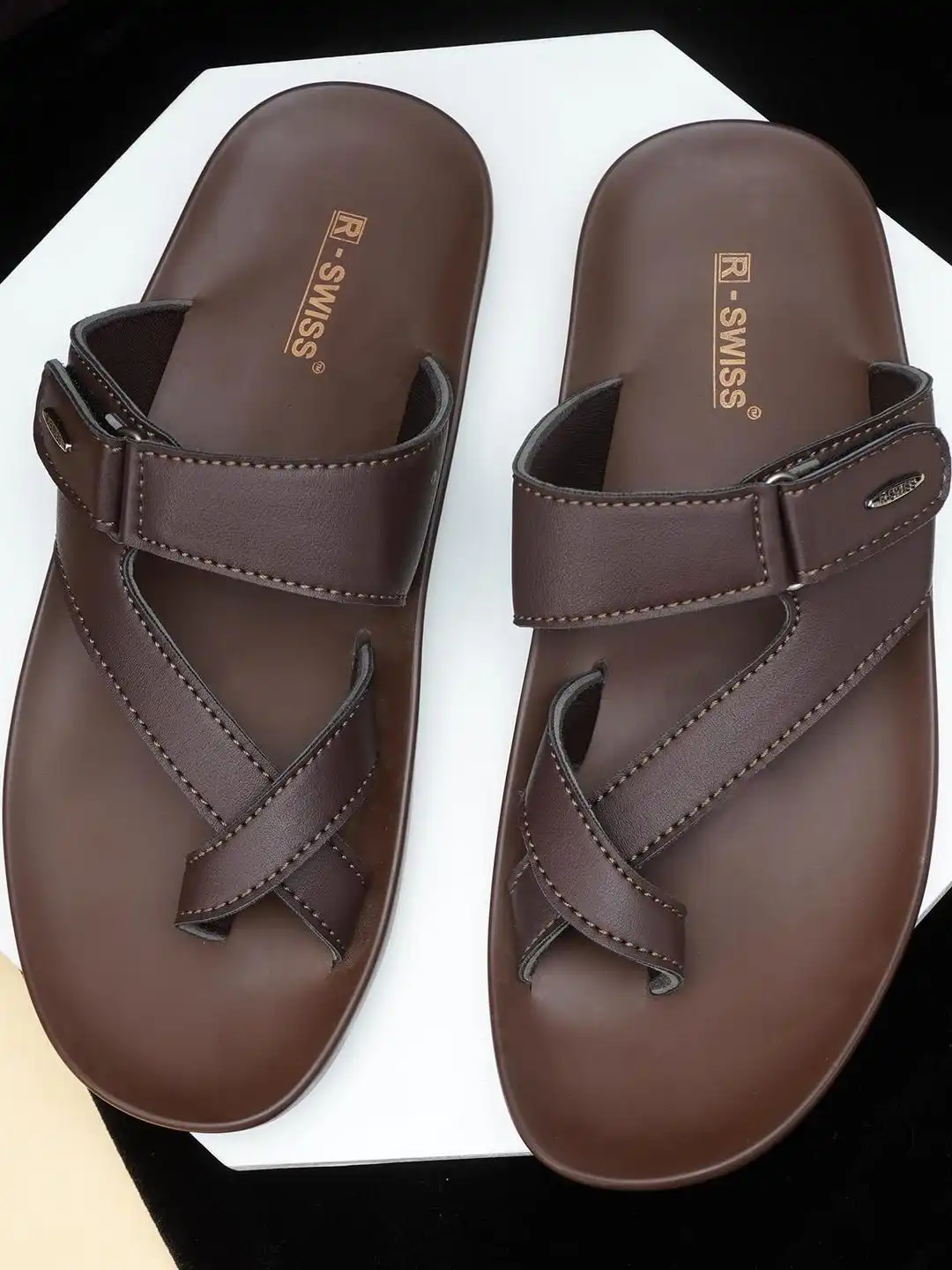 Buy R-SWISS Men Brown Synthetic Flip Flops - Flip Flops for Men