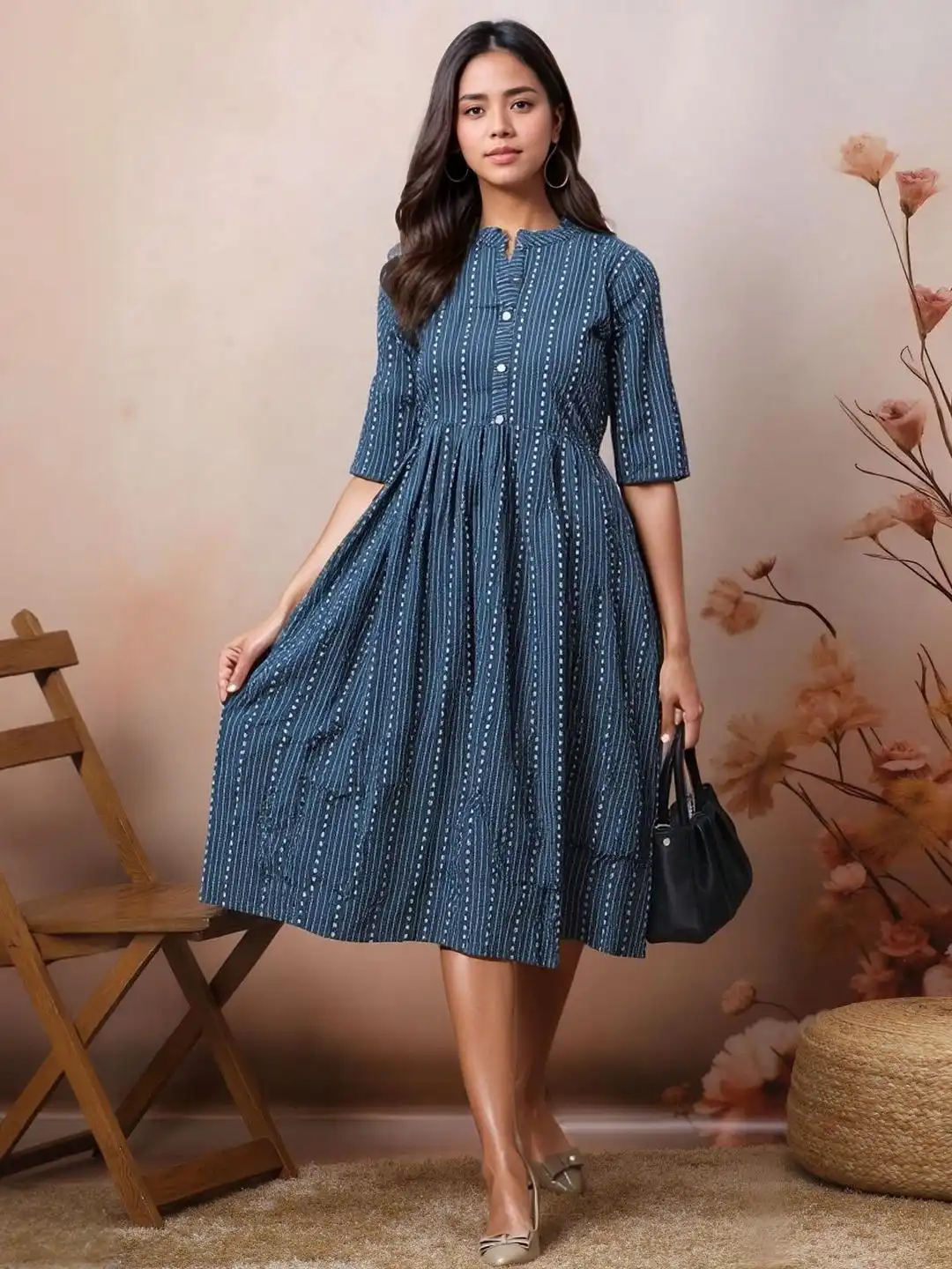 blue and white fit and flare dress Buy Moda Rapido Striped & - Dresses for Women 35715523 Shell 100% Cotton Post Surgery LIONESS Dolce Mini Dress Color:sky blue dot
