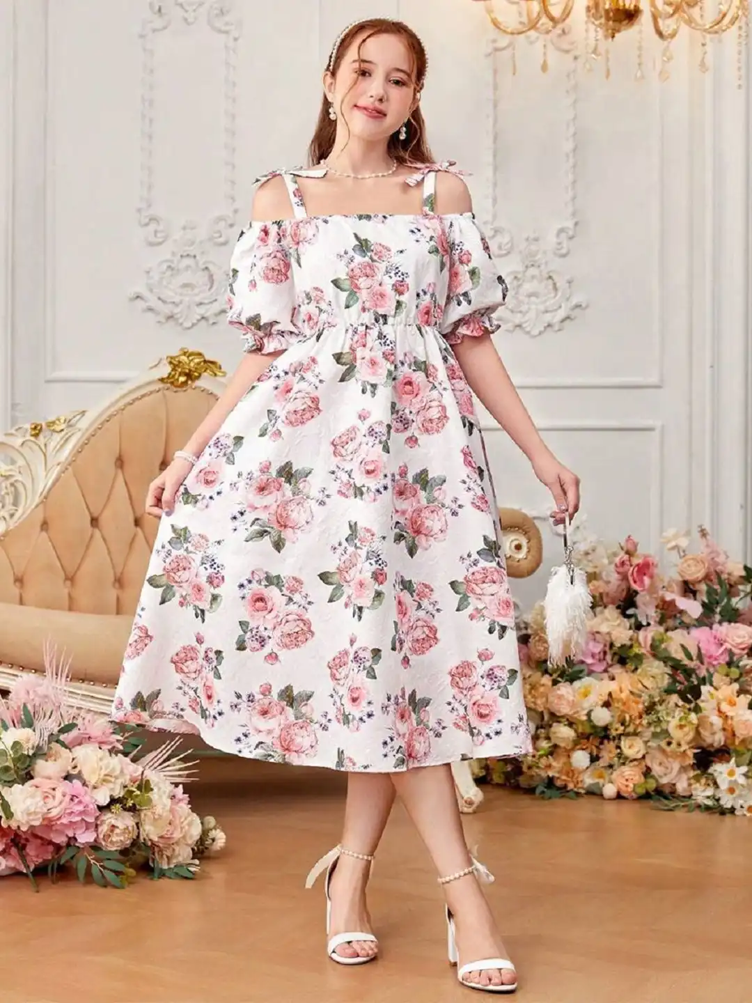 off the shoulder full length dress Dahla Blue Off The Shoulder Maxi Dress - US 16
