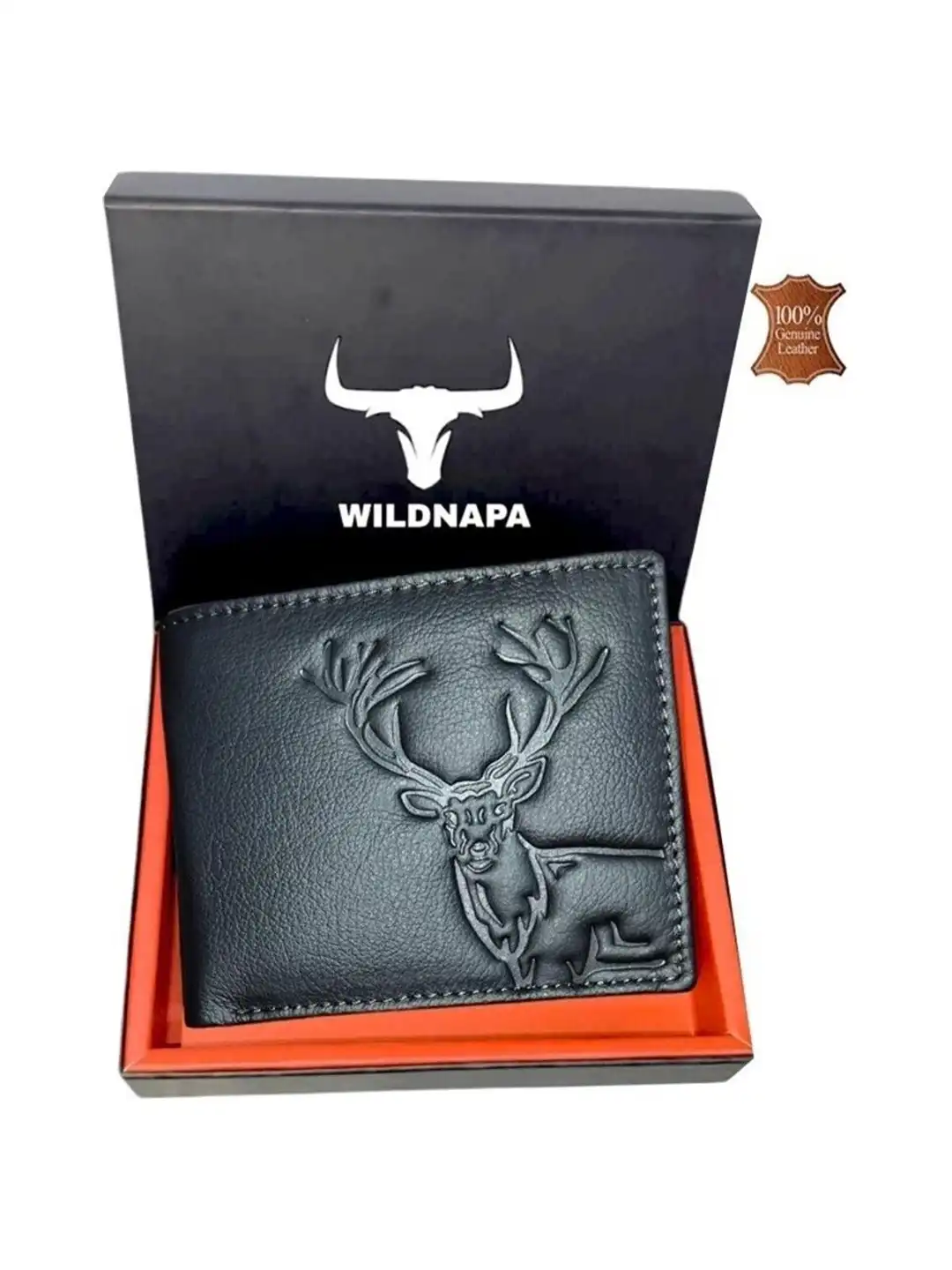 Buy WILDNAPA Men Animal Textured Leather Two Fold Wallet - Wallets