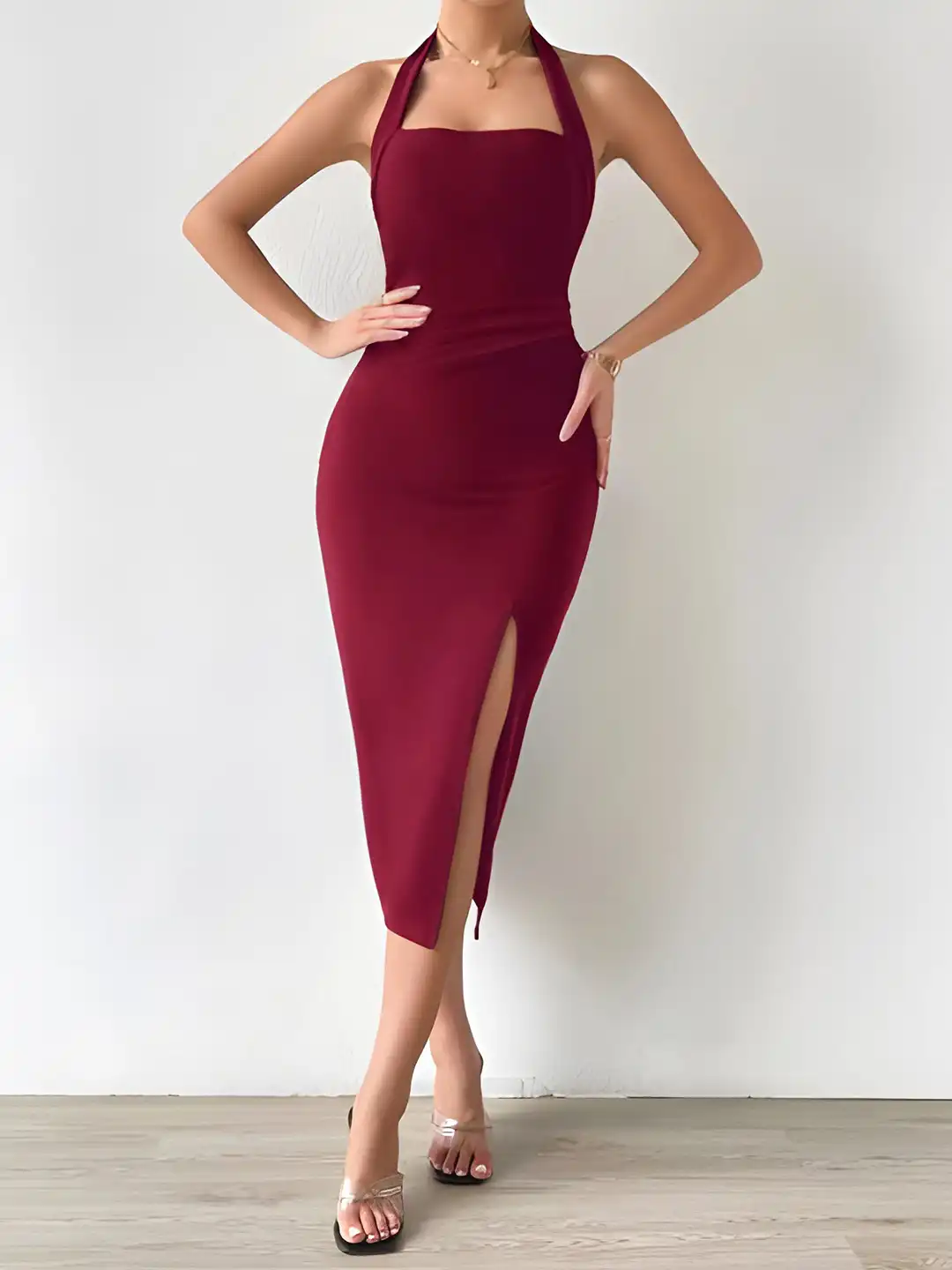Buy Stylecast X Slyck Solid Pattern Halter Neck A-Line Dress - Dresses for Women 35925132 | Myntra Buy Stylecast X Slyck Solid Pattern Halter Neck A-Line Dress - Dresses for Women 35925132 | Myntra