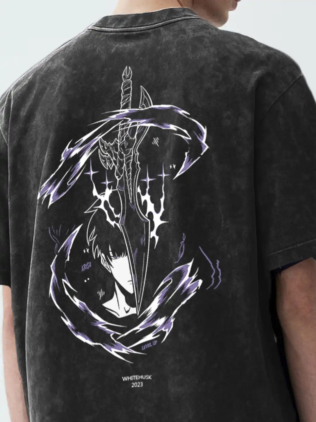 Buy WHITE HUSK Jin Woo Solo Leveling Anime Printed Oversized