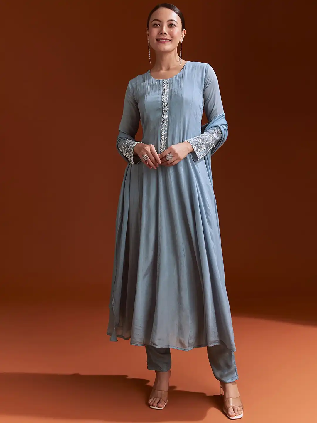kalki fashion anarkali dress Buy Dark Green Silk Anarkali Suit With Floral Print