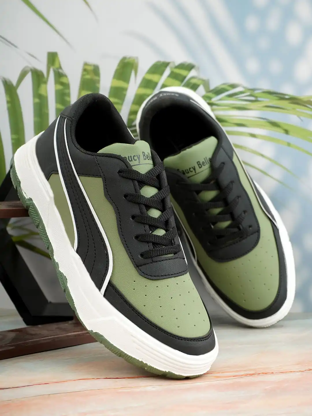 Buy SAUCY BELLE Men Colourblocked Lace-Ups Round Toe Sneakers