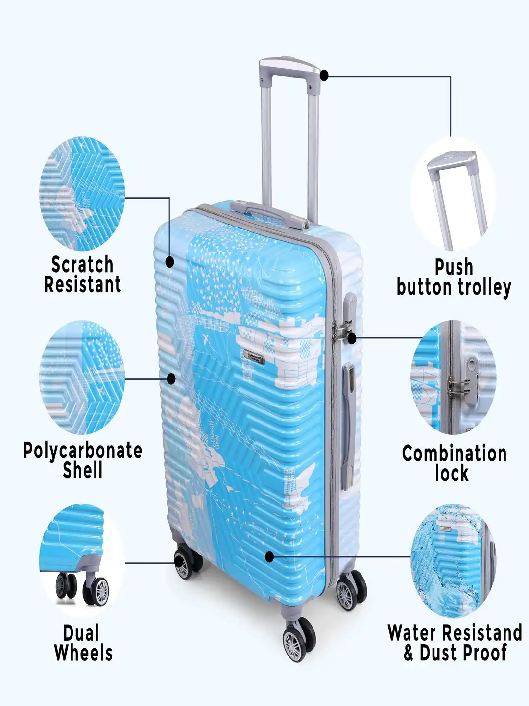 Buy Kandel London Men Printed Hardcase Trolley Bag - Trolley Bag