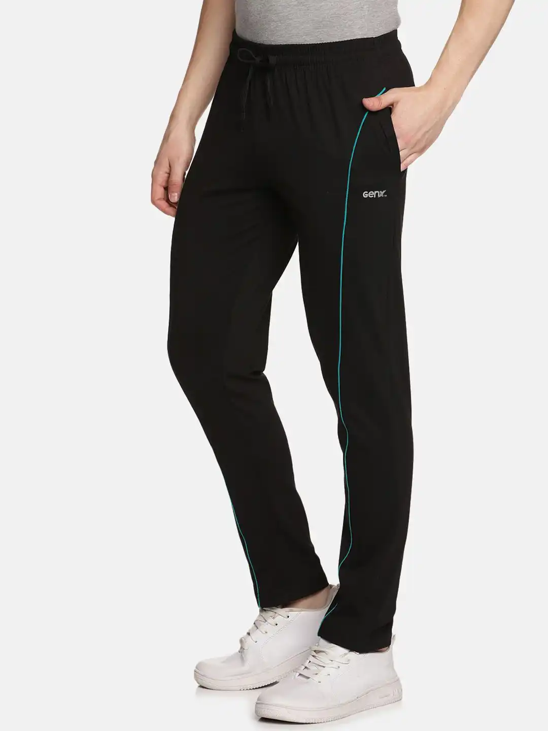 GENERAL RESEARCHD （M）　パンツ Buy Genx Men Super Combed Cotton Mid-Rise Track pant - Track Pants