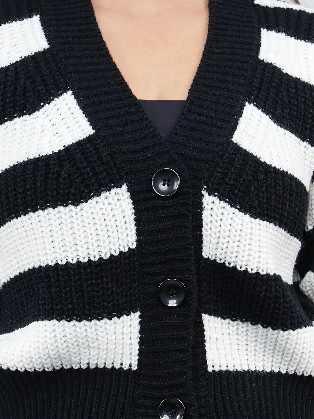 Buy FEVERFEW Women Striped Woollen Cardigan - Sweaters for Women