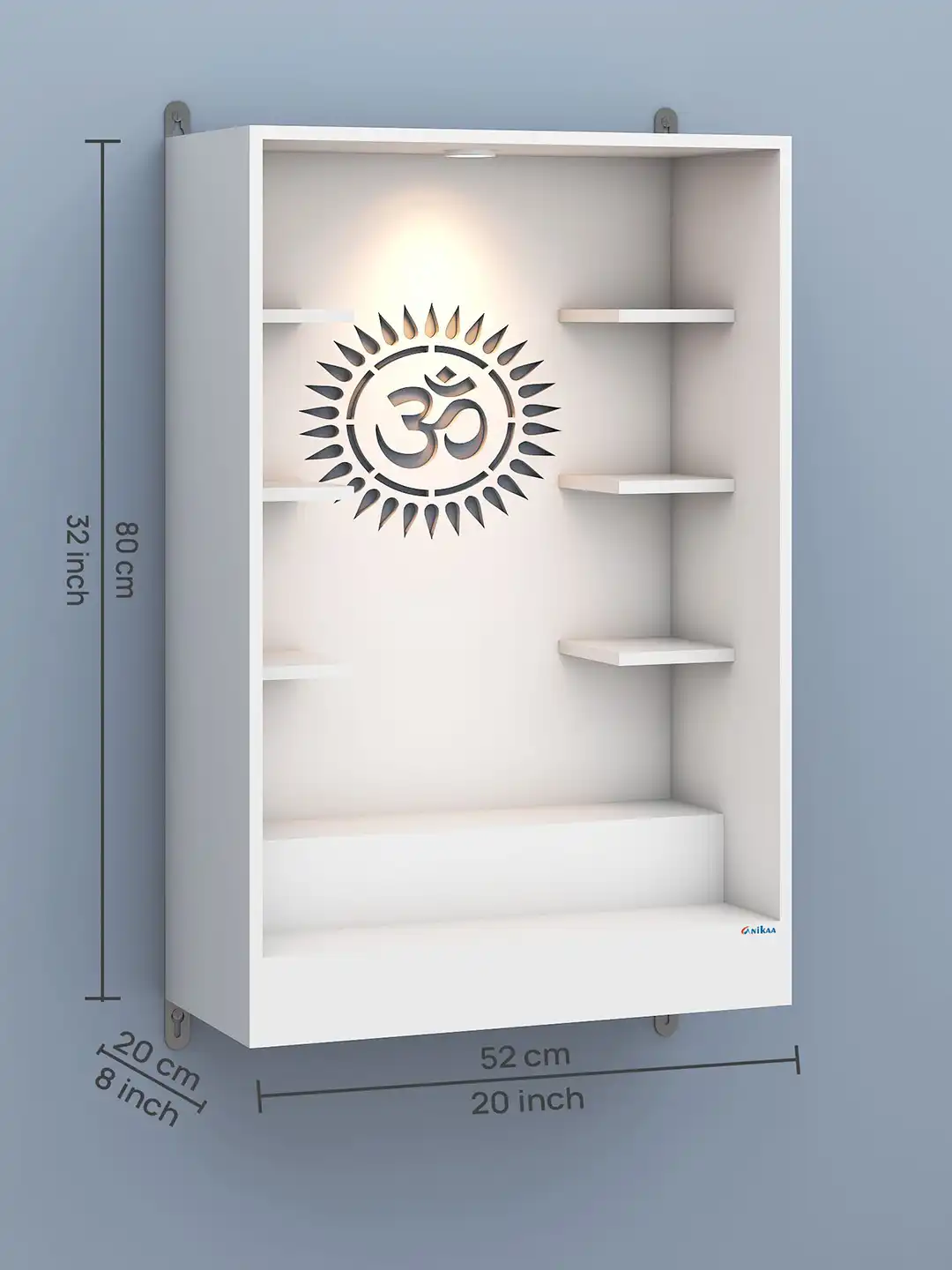 Buy ANIKAA White Wooden Wall Mount Mandir - Home Temple for Unisex