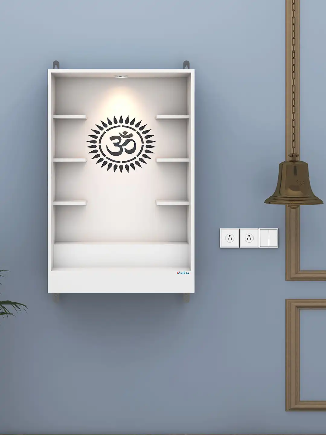 Buy ANIKAA White Wooden Wall Mount Mandir - Home Temple for Unisex