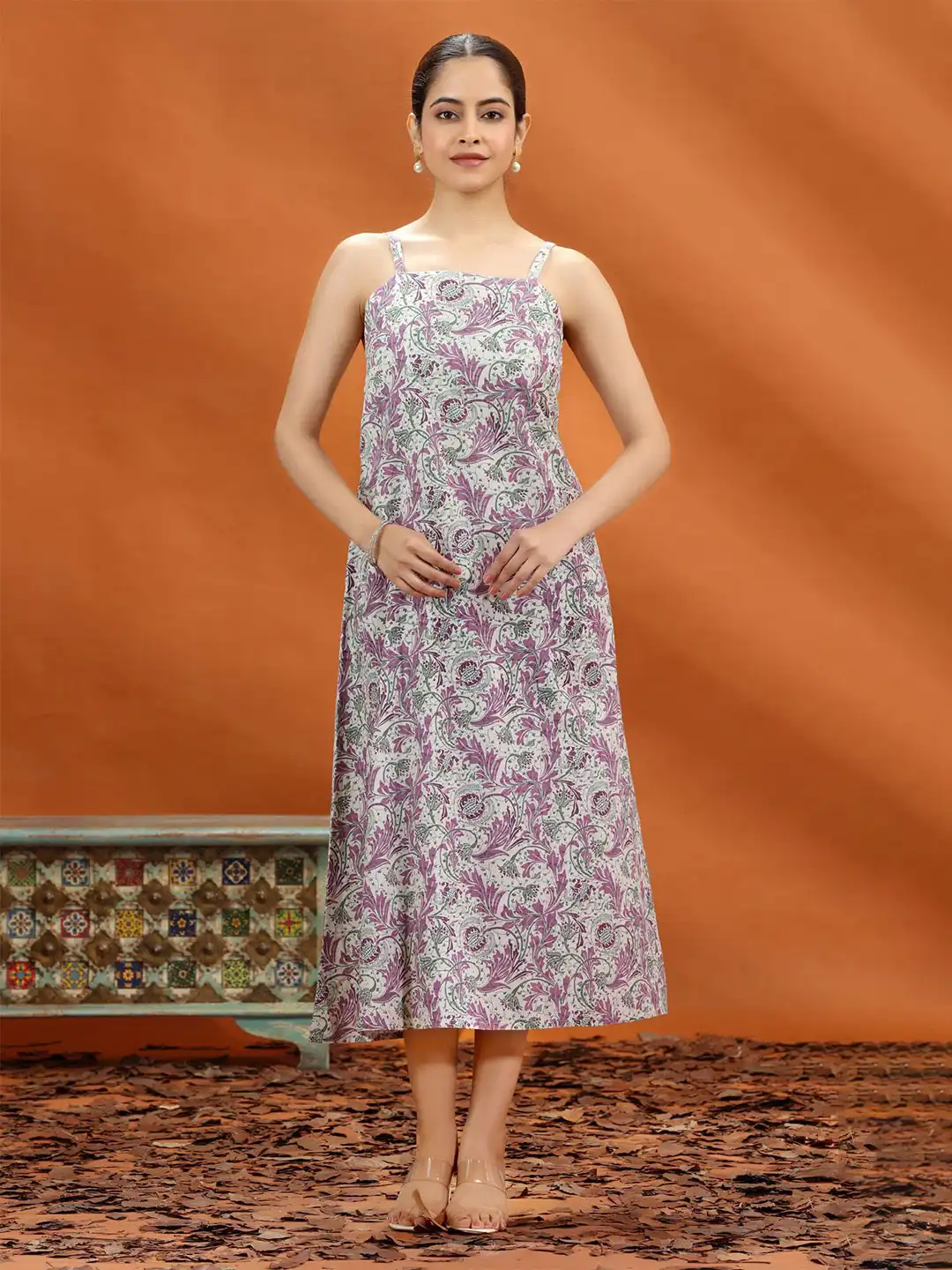 jaipuri dress for ladies Buy COTTON CULTURE Floral Printed Shoulder Straps Cotton A-Line - Dresses Women 34959825 #girl's dresses