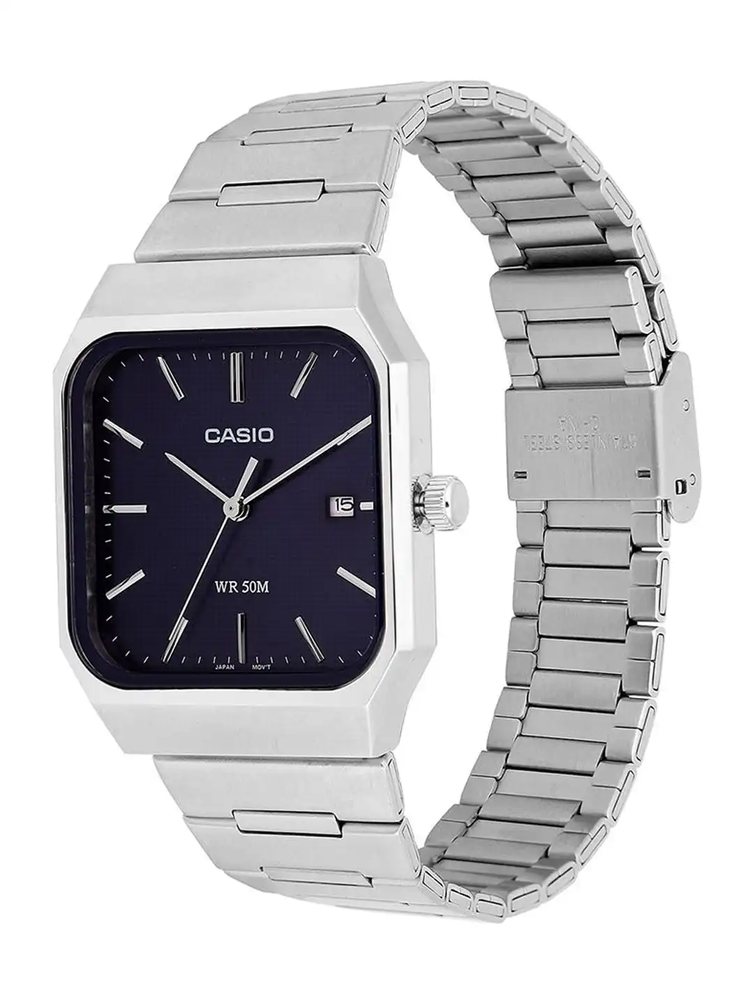 Buy CASIO Men Dial & Stainless Steel Cuff Straps Rectangular Reset