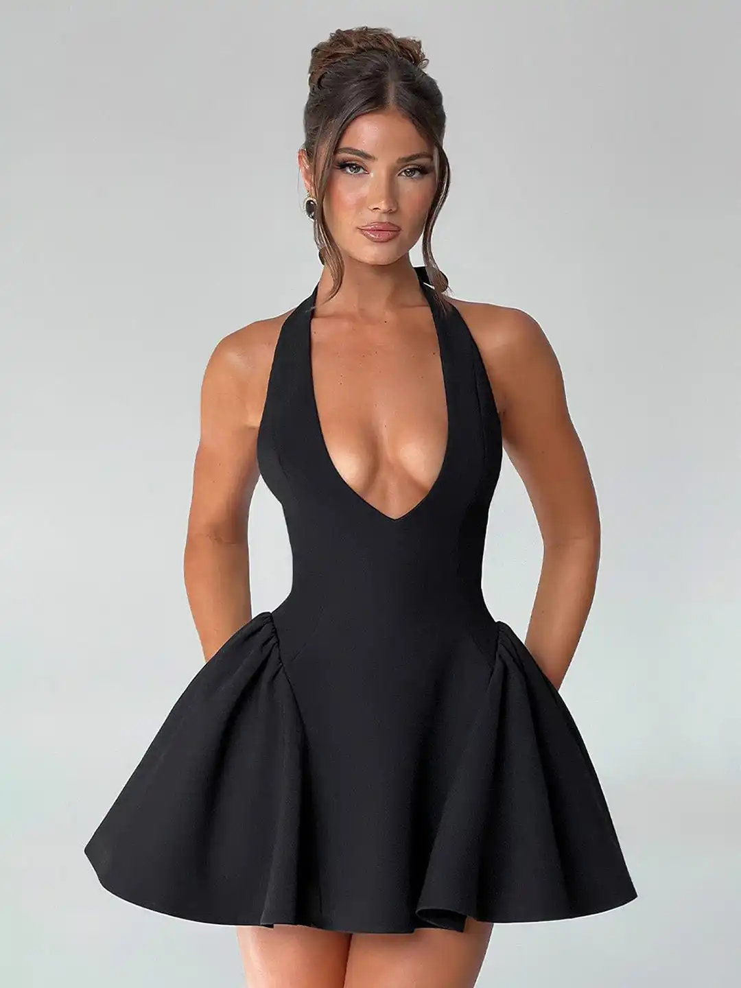 Buy StyleCast Women Solid Fit & Flare Halter Neck Regular Mini Dress - Dresses for Women 35051745 | Myntra Buy StyleCast Women Solid Fit & Flare Halter Neck Regular Mini Dress - Dresses for Women 35051745 | Myntra