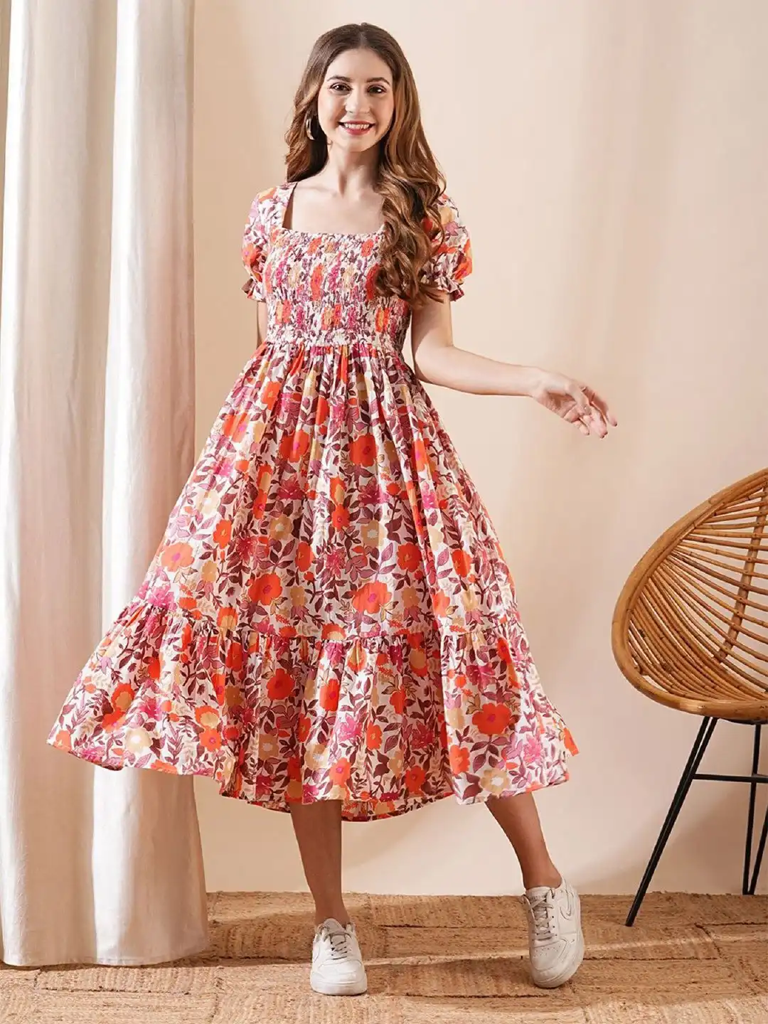 Buy CORSICA Women Cotton Square Neck Floral Printed Fit & Flare Midi Dress - Dresses for Women 35049766 | Myntra Buy CORSICA Women Cotton Square Neck Floral Printed Fit & Flare Midi Dress - Dresses for Women 35049766 | Myntra