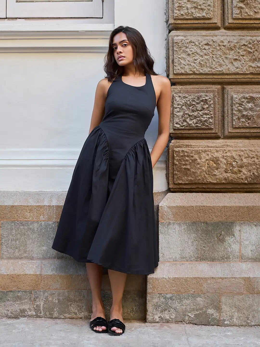 sleeveless a-line midi dress Buy COLOR CAPITAL Women Cotton - Dresses for Women 33991389 Sexy Women's See-through Fishnet pcat-204 Size:US24+ Zip Back