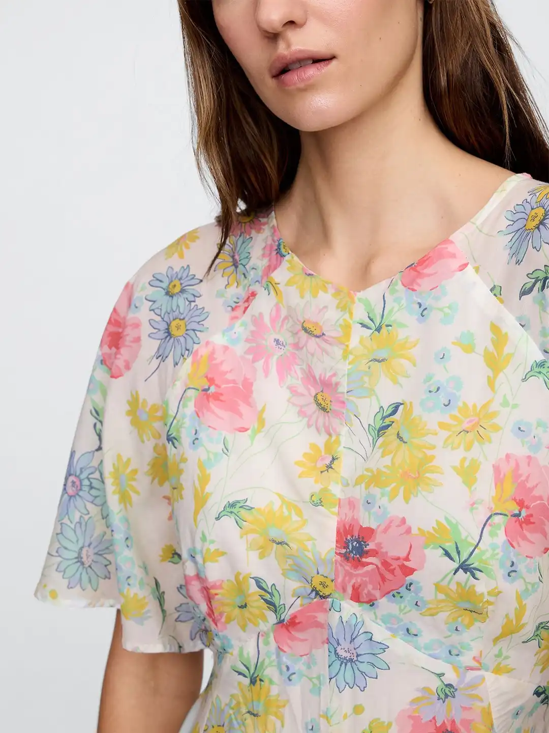 Buy GAP Women Floral Printed Flared Sleeves Fit & Flare Maxi Dress - Dresses  for Women 35111780 | Myntra