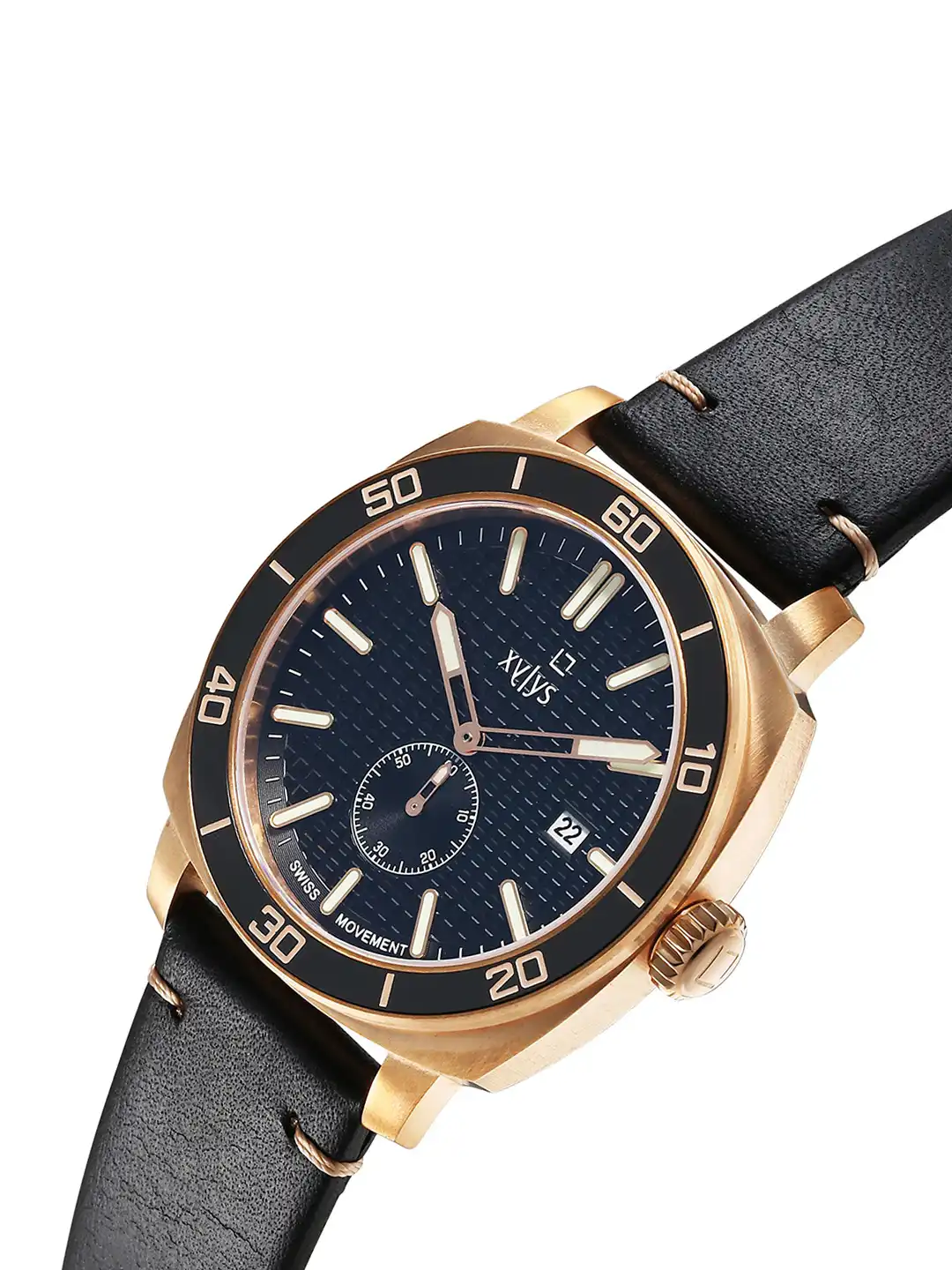 Buy Xylys Men Quartz Analog Black Dial Black Leather Strap Watch