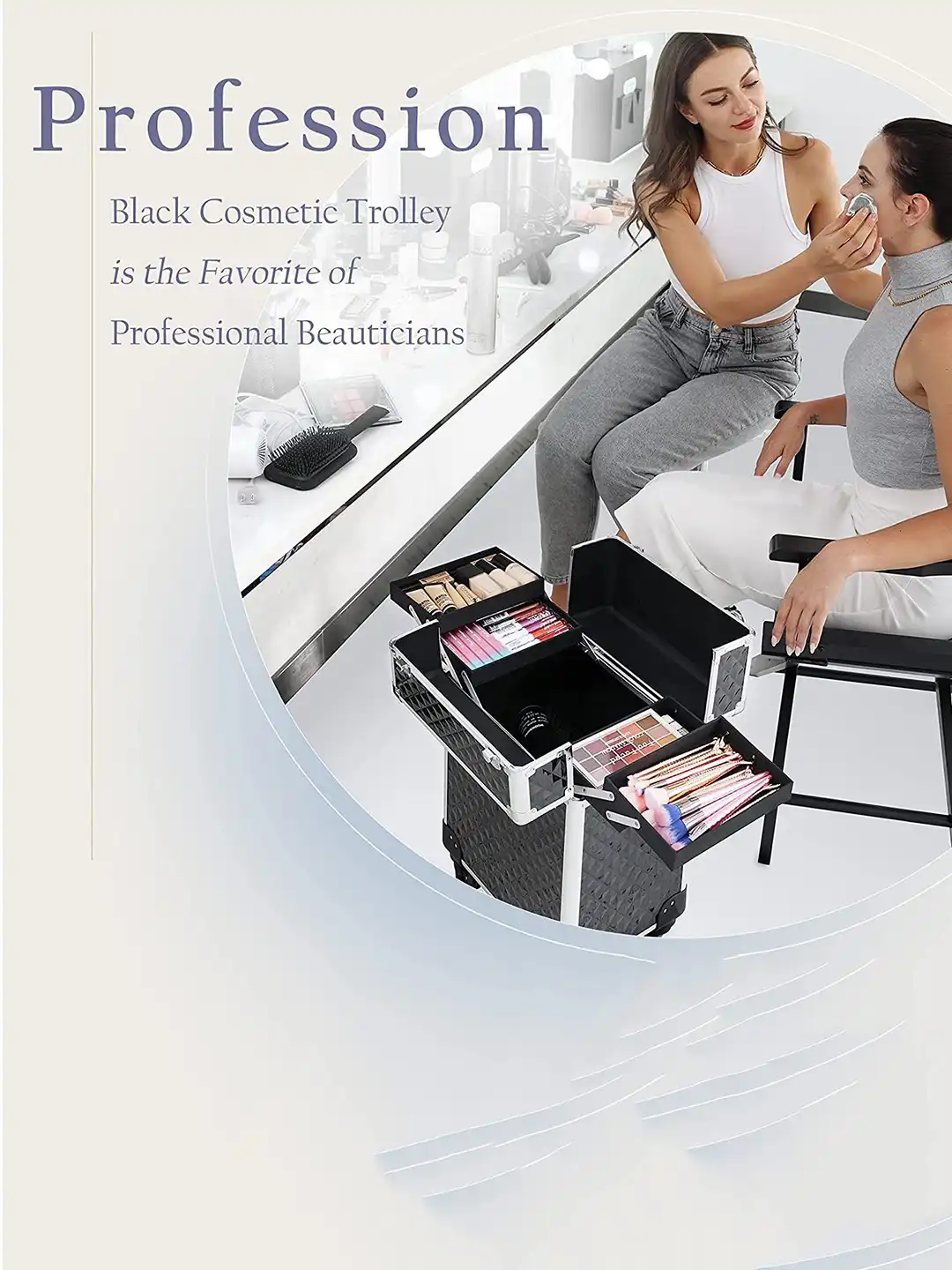 Buy NFI essentials Grey Textured Makeup Box Vanity Case