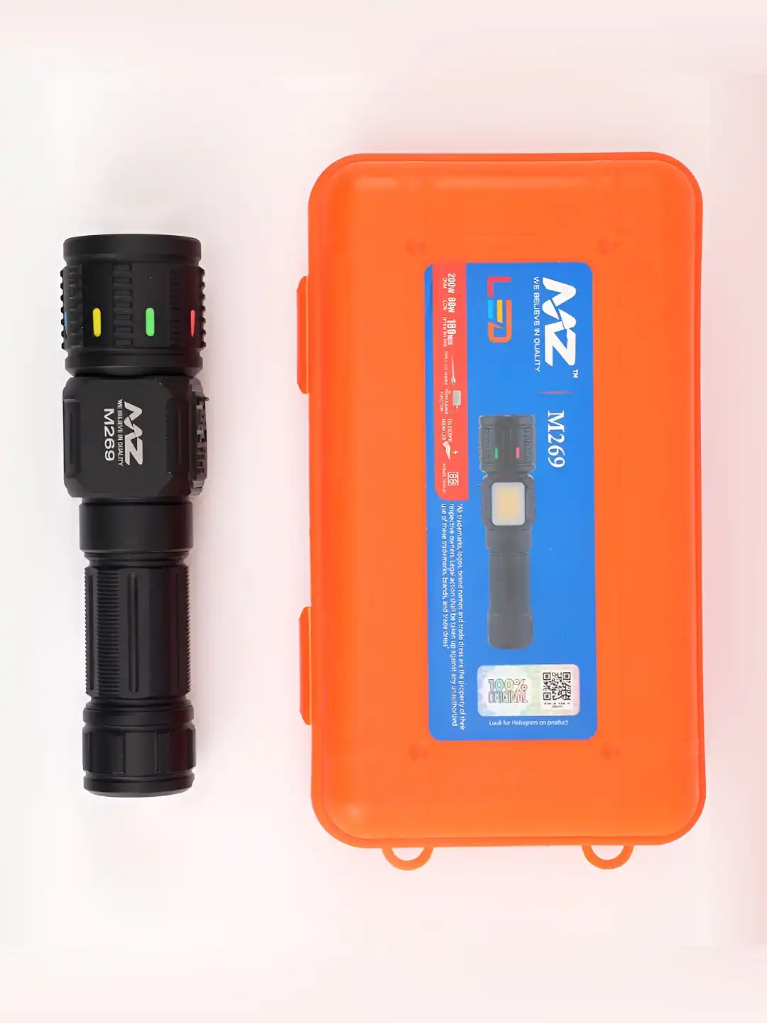 Buy MZ M269 Black & Cream 200 W Zoomable 10 Modes LED Flashlight