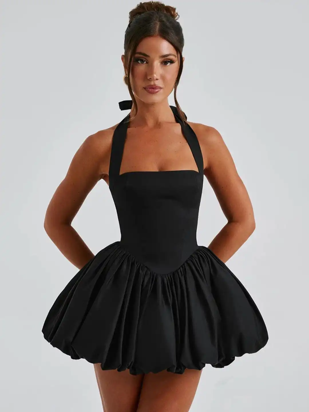 Buy Fragancia Halter Neck Balloon Mini Dress - Dresses for Women 35223151 | Myntra Buy Fragancia Halter Neck Balloon Mini Dress - Dresses for Women 35223151 | Myntra