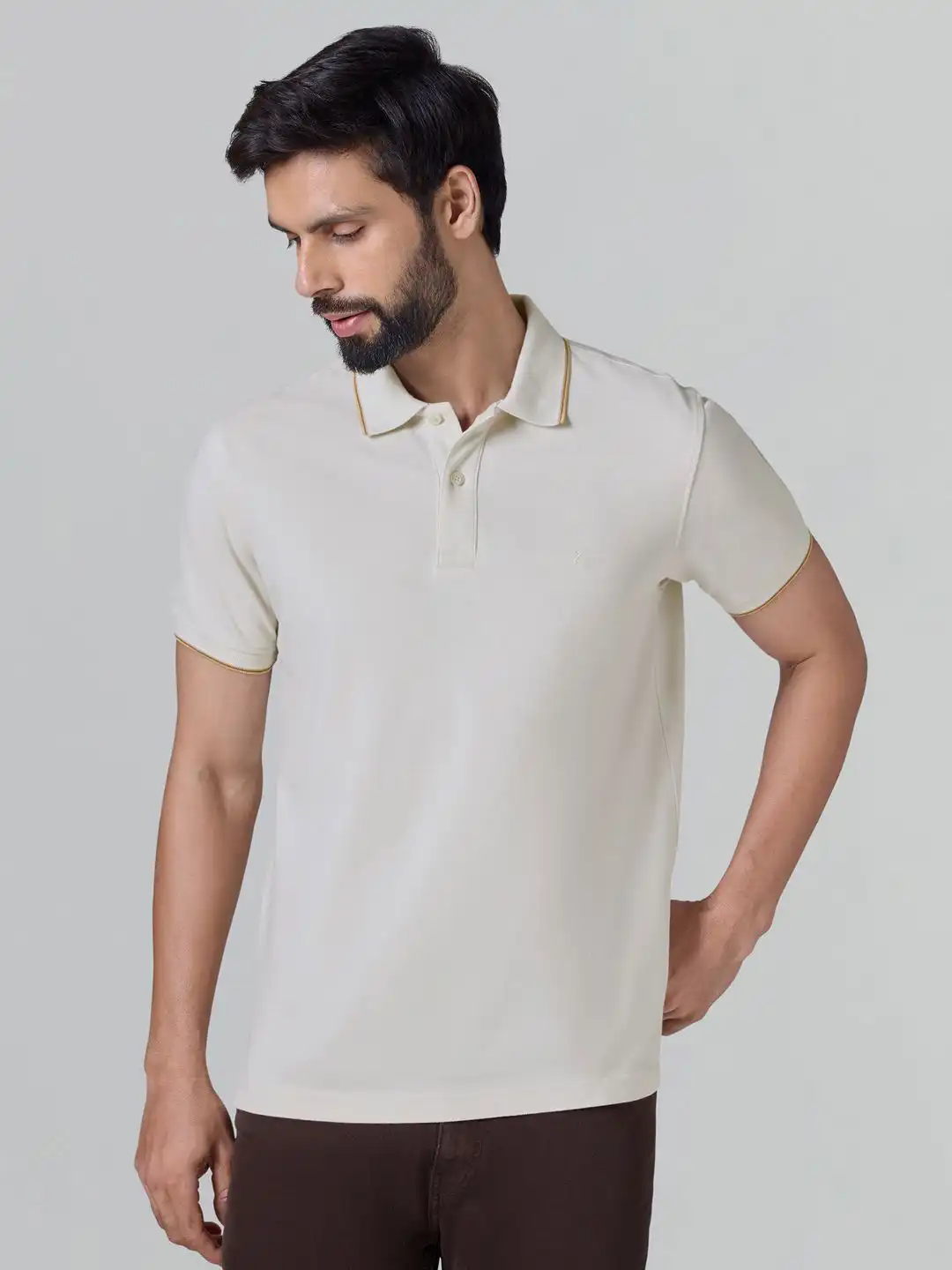 Buy XYXX Men Solid Slim Fit Polo Collar Pure Cotton Tshirt