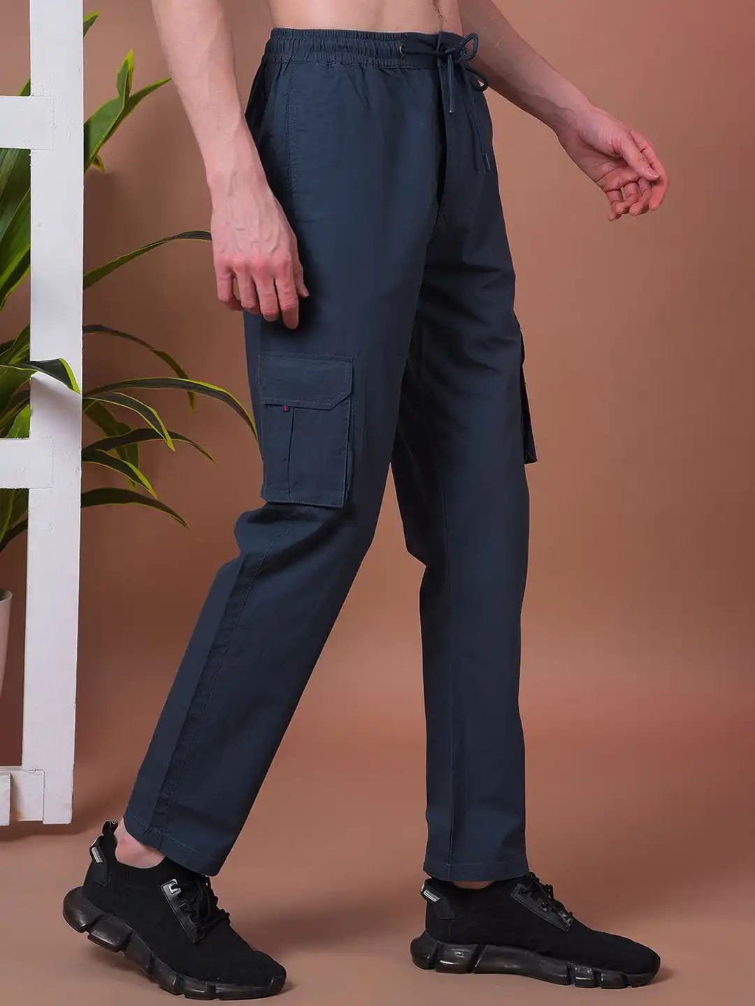 Buy COBB Men Mid-Rise Six-Pocket Cotton Cargo Trousers - Trousers