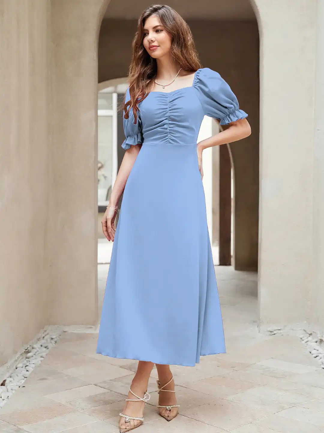 sachin and babi light blue dress Dreamy Dress For your birthday and vacation, Follow n Comment or share this  reel with me to get the Link, Birthday dresses, long dresses, maxi dresses,  ootd, Myntra finds, maxi dresses, birthday
