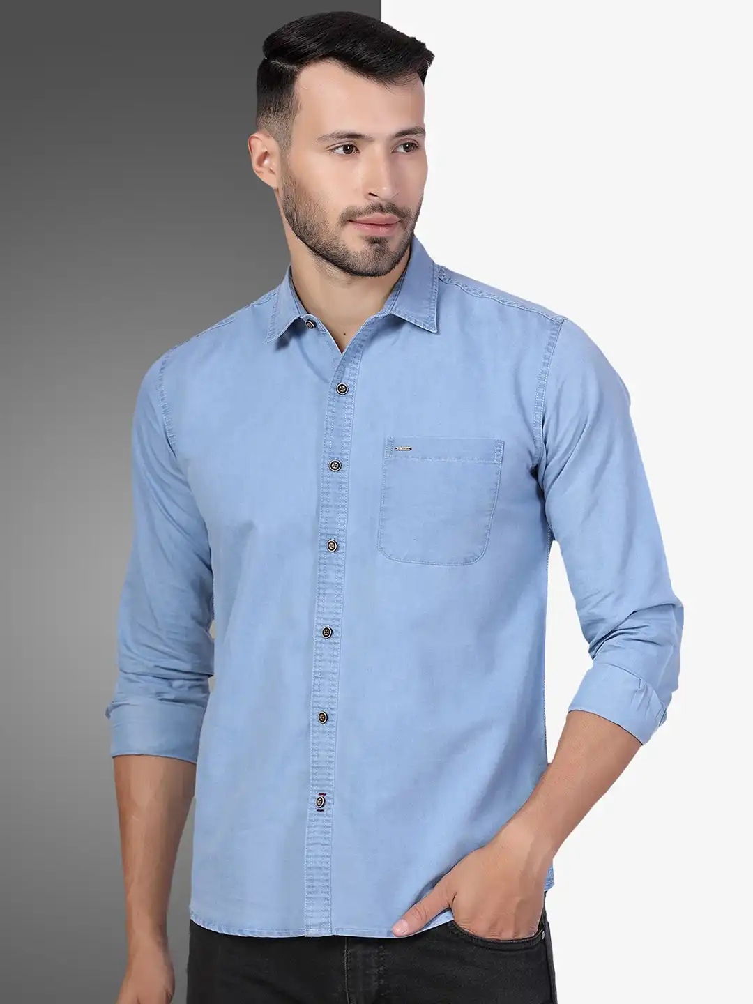 Buy D Finish Smart Denim Casual Shirt - Shirts for Men 34786955