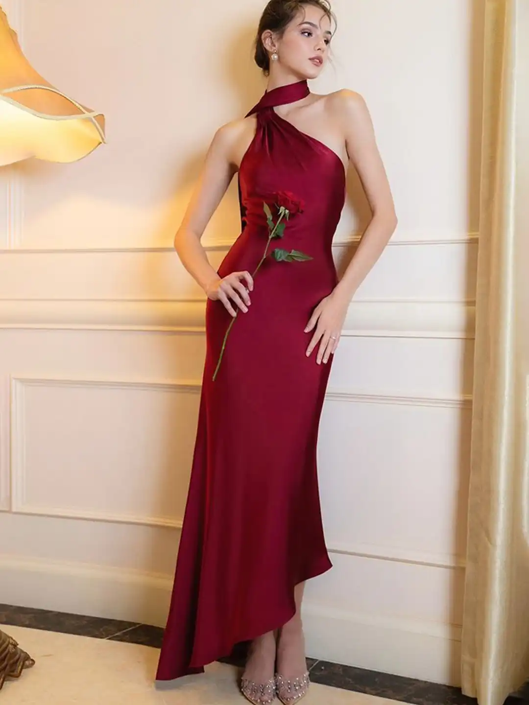 lulu burgundy dress Vivo Lulu Dolman Jumpsuit - Burgundy main image 1