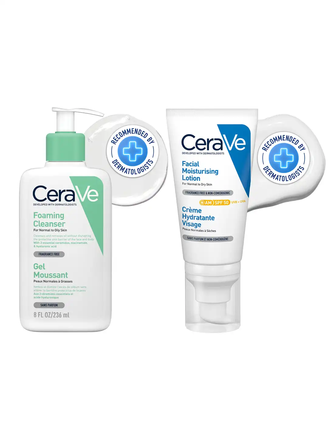 CeraVe フェイスクリーム & ローション セット Buy CeraVe Facewash & AM Moisturizing Lotion with SPF 50 Combo