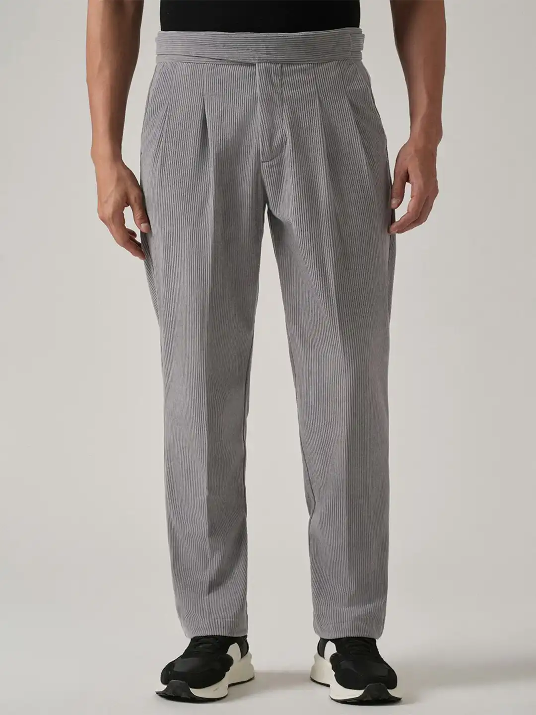 Buy Banana Club Men Grey Corduroy Gurkha Pants - Trousers for Men