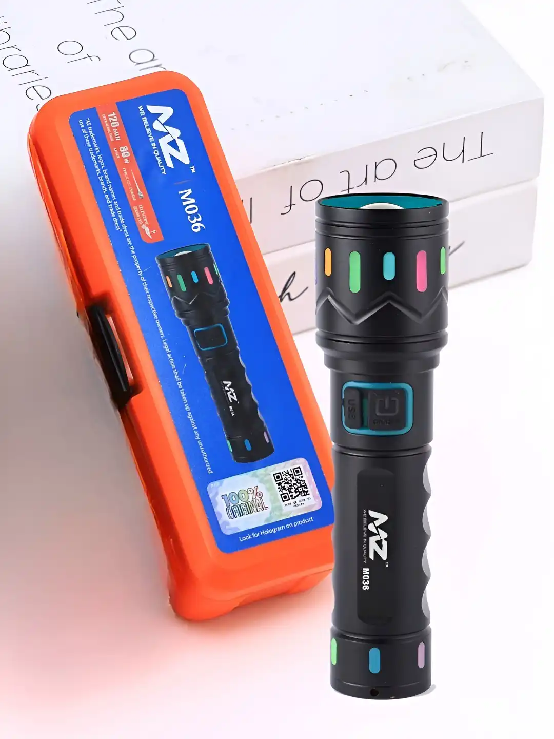 ma♥ Buy MZ M036 Black Metal Rechargeable Led Flashlight - Flashlight