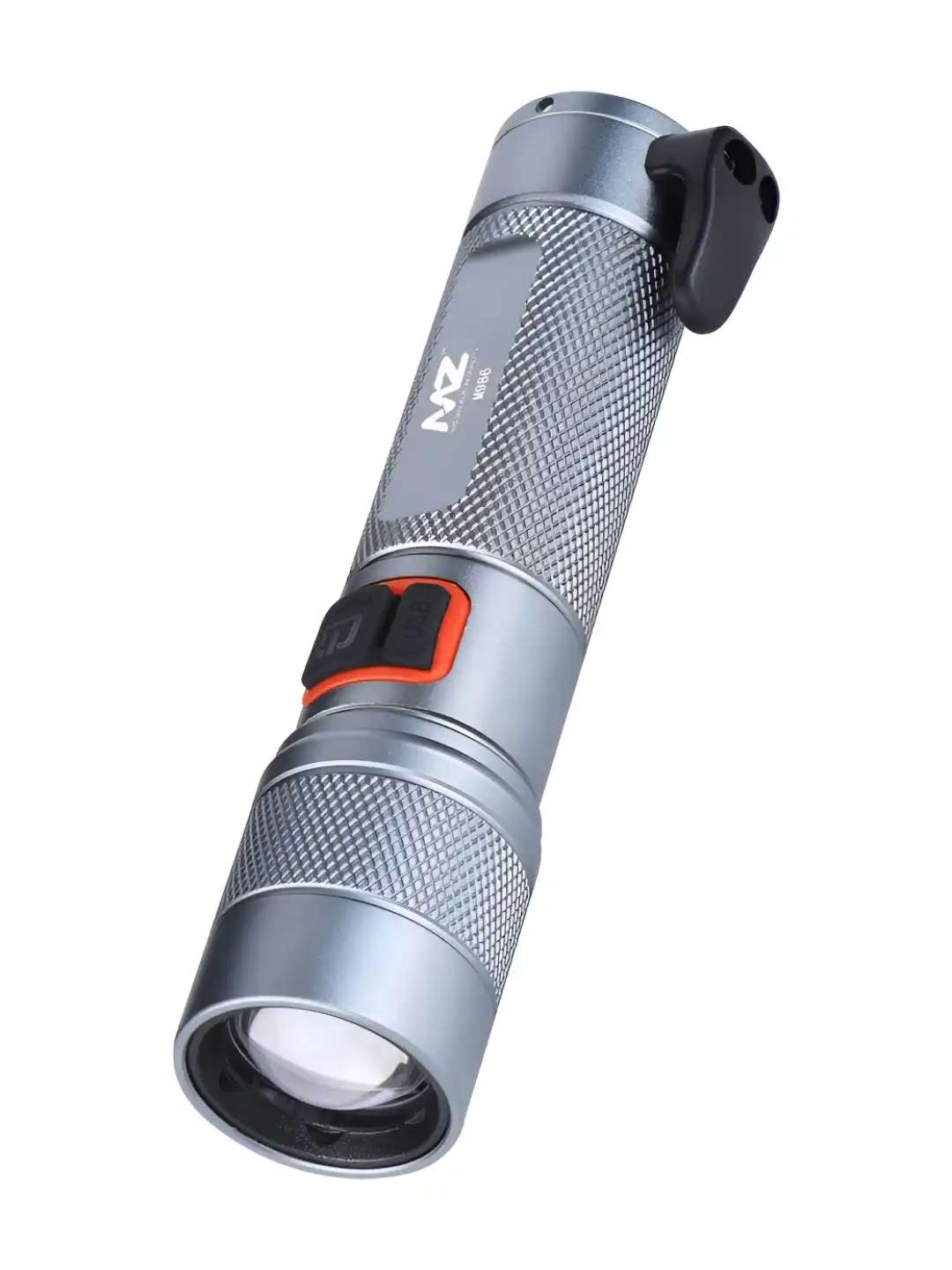 Buy MZ M986 Silver Toned Metal Rechargeable Led Flashlight