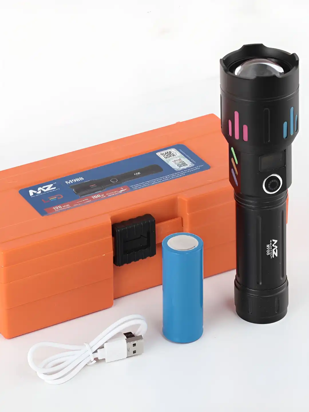 Buy MZ M988 Black Metal Rechargeable Led Flashlight - Flashlight