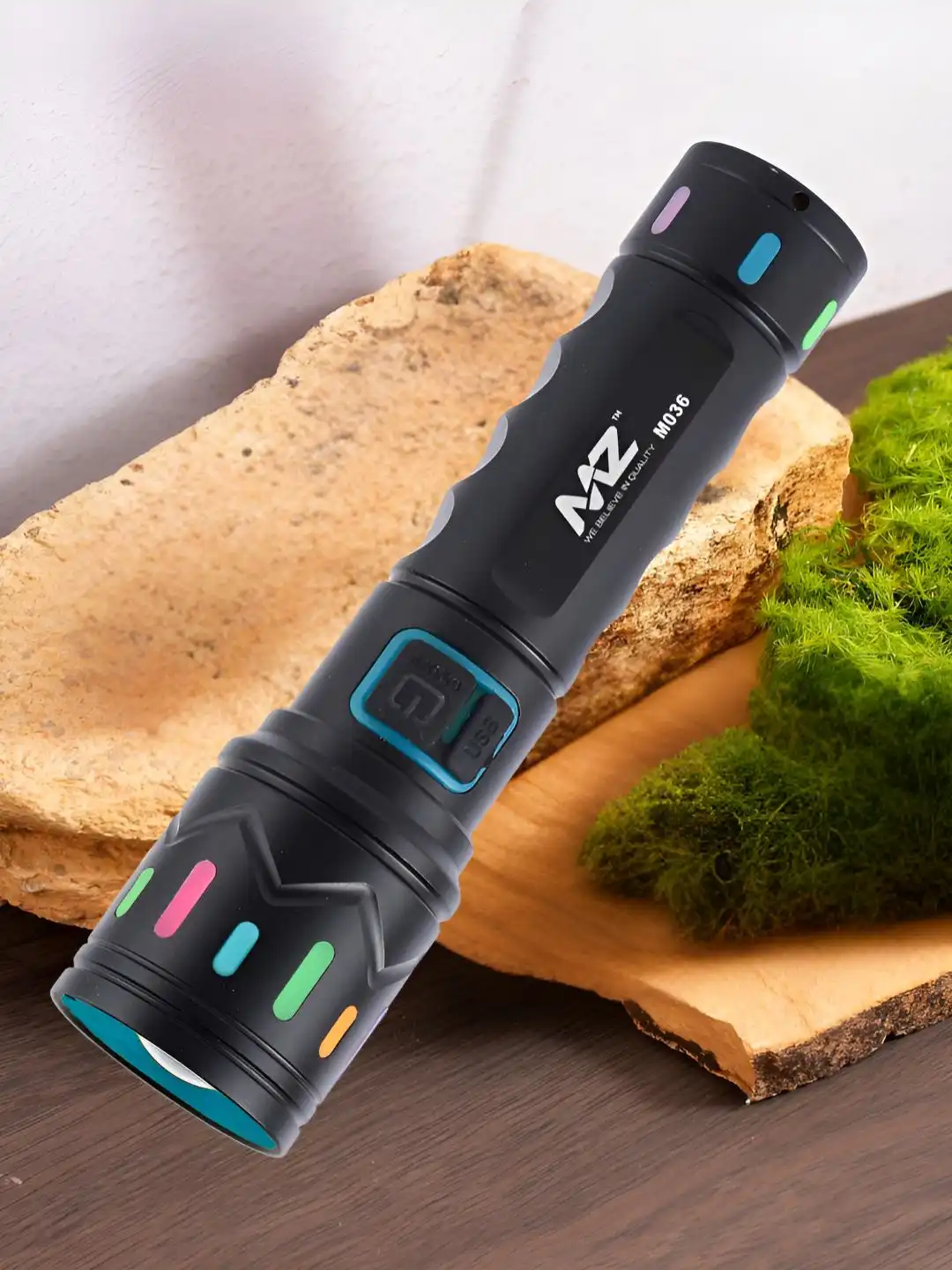 Buy MZ M036 Black Metal Rechargeable Led Flashlight - Flashlight