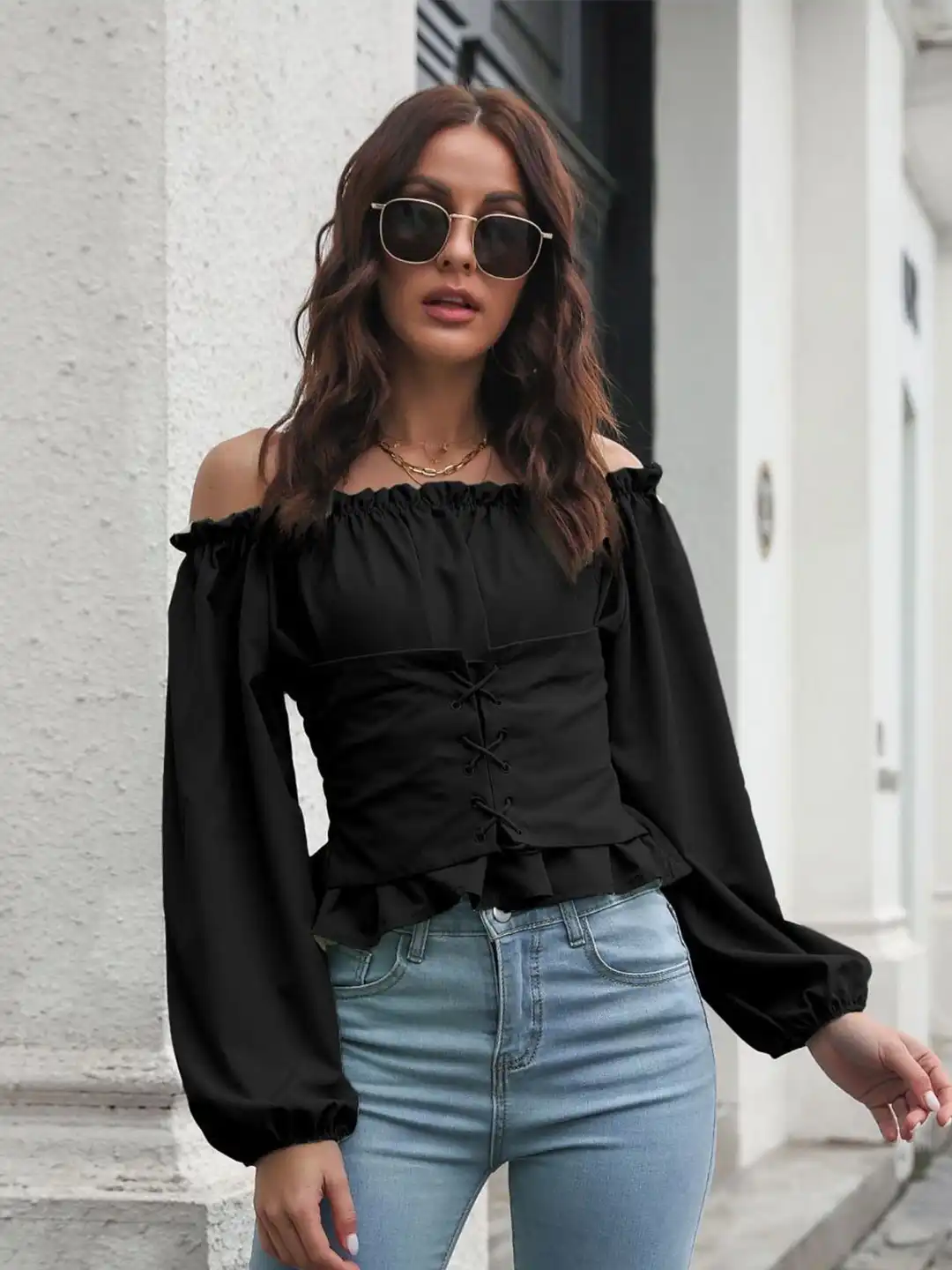 Belle Charme】Jewel Offshoulder Tops Belle Charme Jewel 