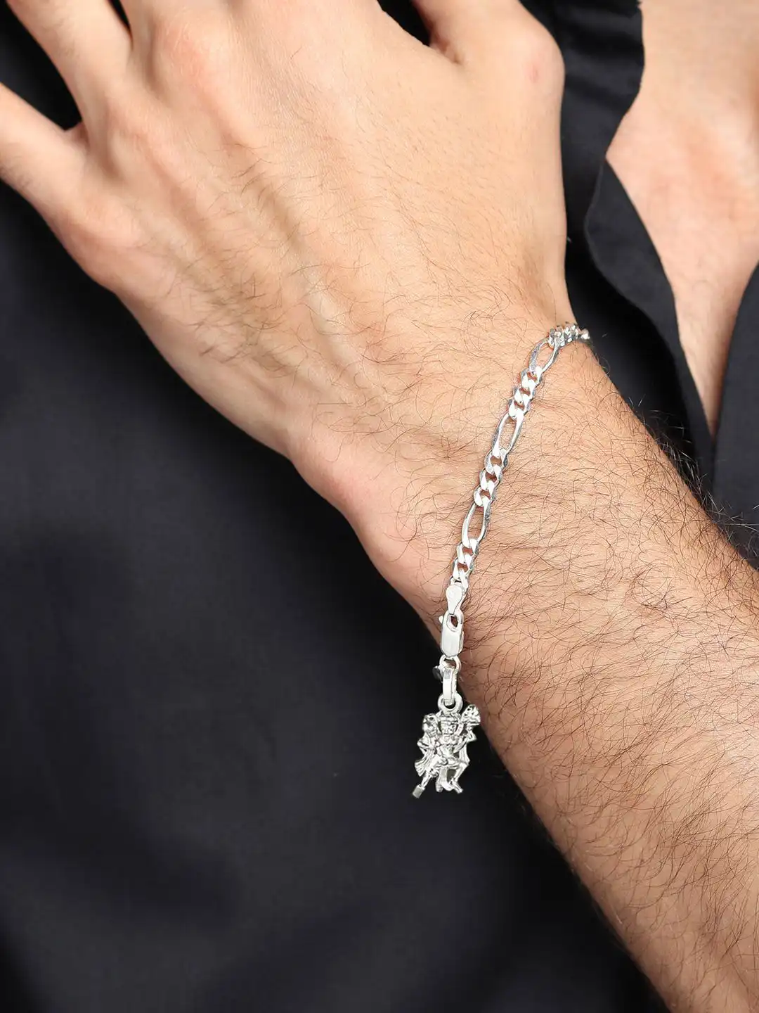 Buy Metronaut Sterling Silver God Hanuman Link Bracelet - Bracelet