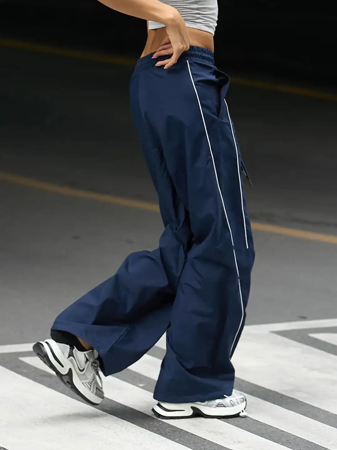 限定色 ネイビー deres 5th drape pants ドレープ パンツ Buy Bonkers Corner Women Navy Blue Sporty Deconstructed Loose