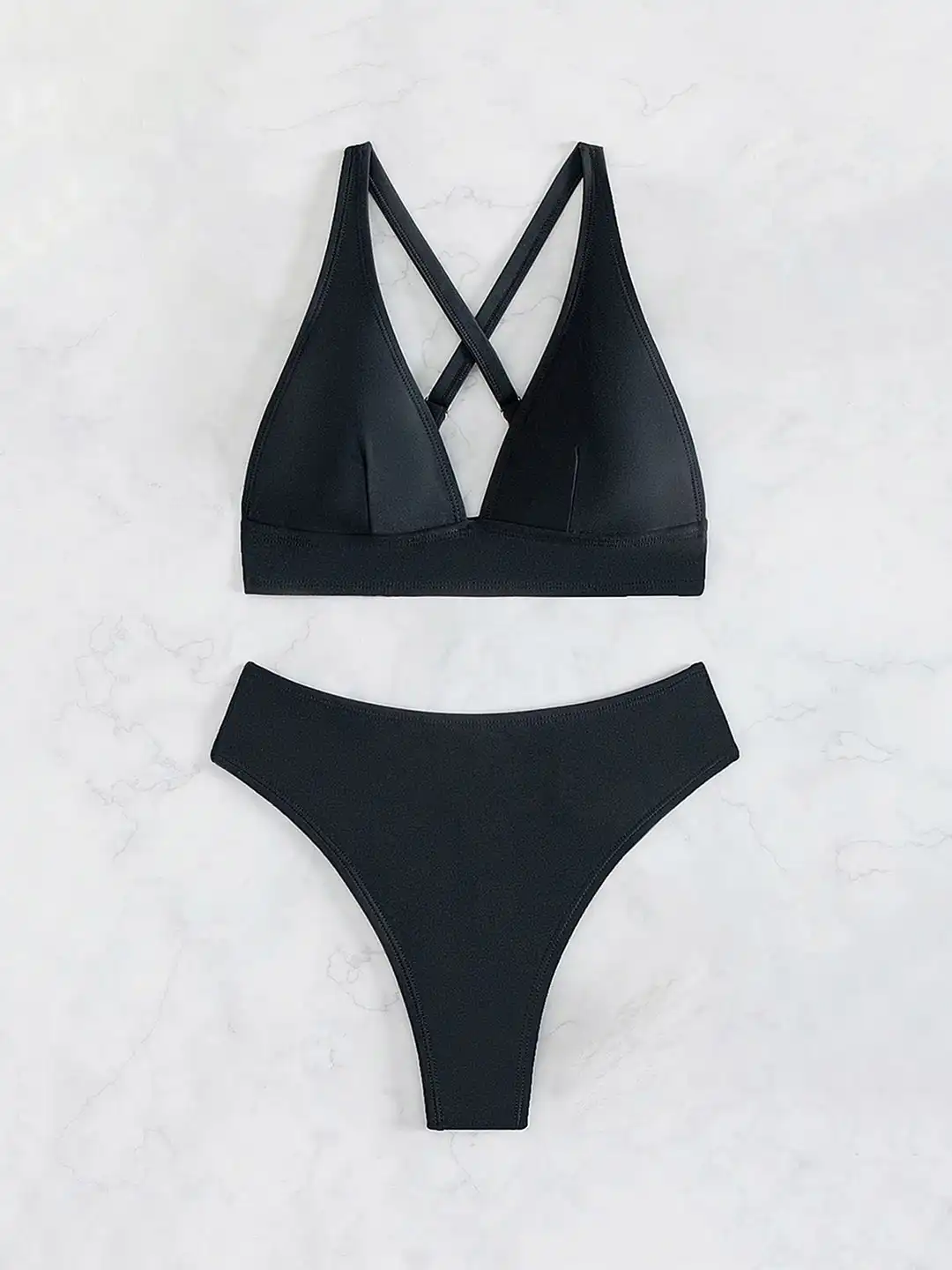 Buy StyleCast Criss Cross Back Strap Swim Bikini Set - Swimwear
