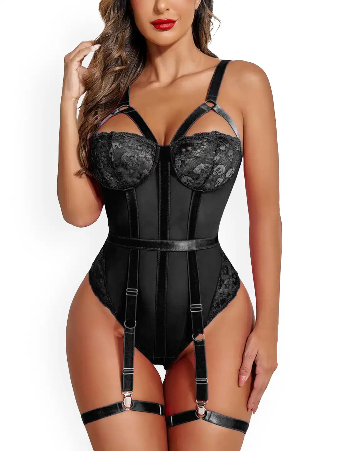 garter belt teddy Corset Lingerie Women's Lingerie Set main image 1