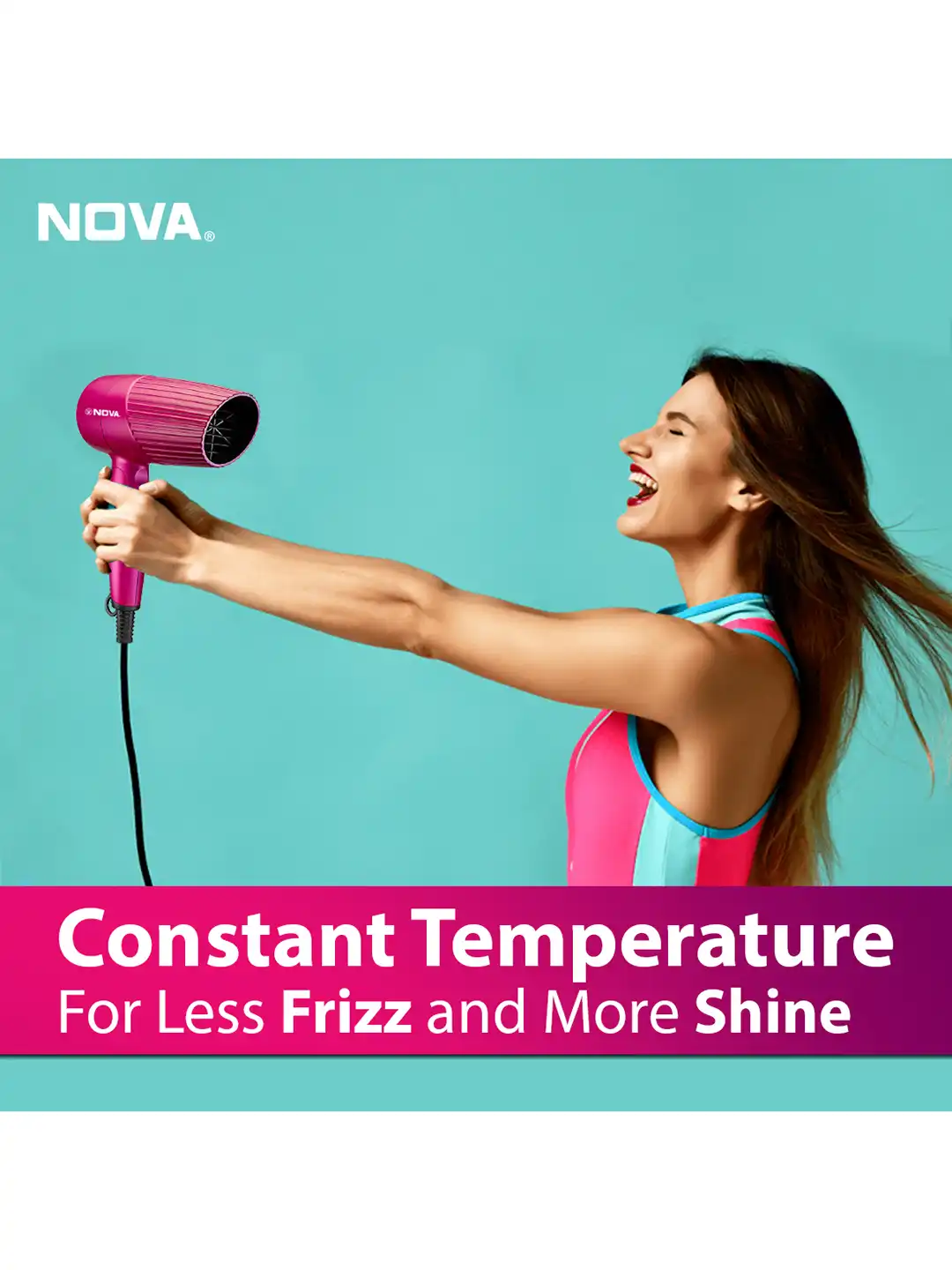 Buy NOVA NHP 8207 1200W Hair Dryer - Fuchsia Pink - Dryers for