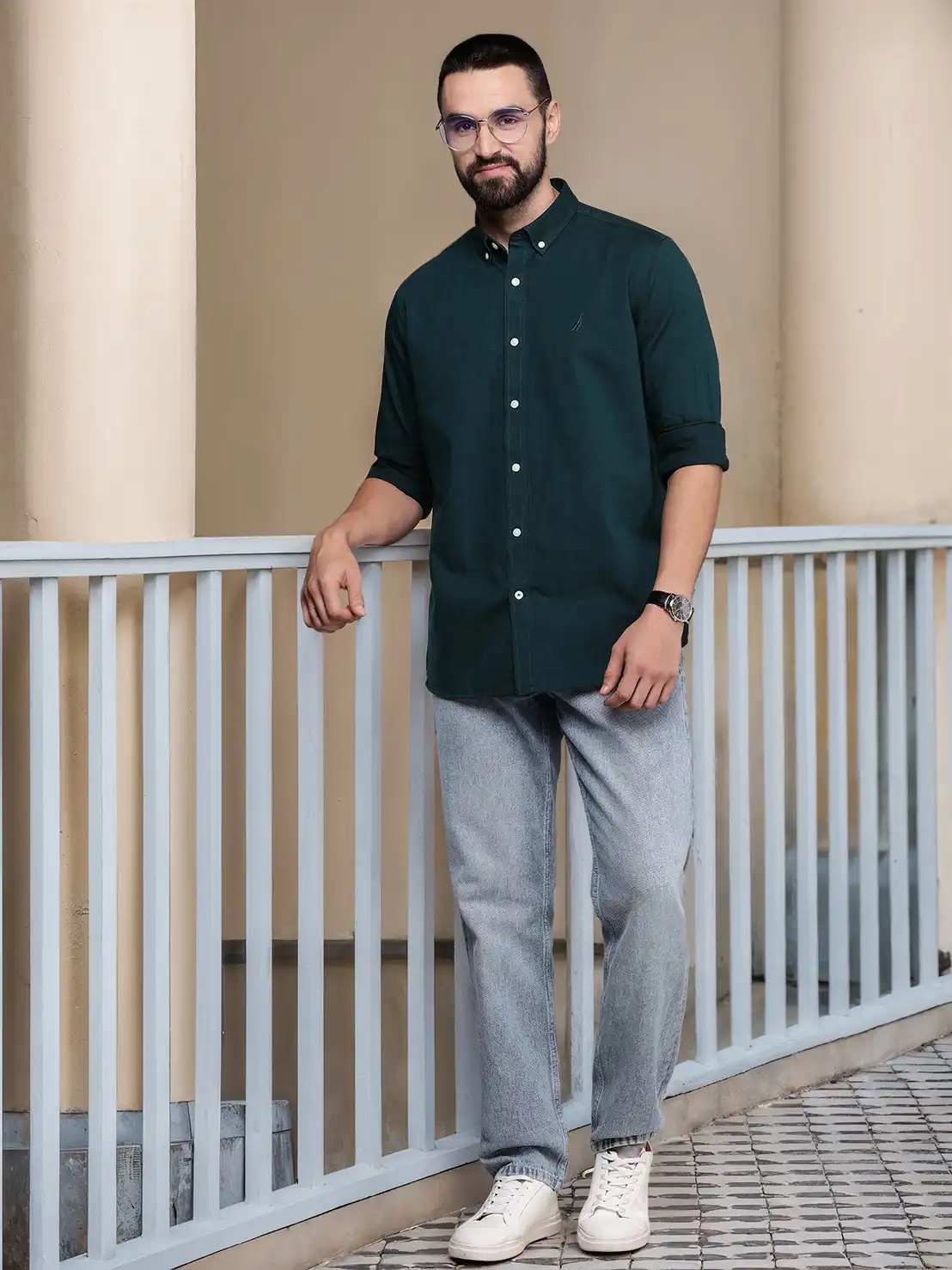 Buy Nautica Men Pure Cotton Slim Fit Casual Shirt - Shirts for Men 25740208  | Myntra