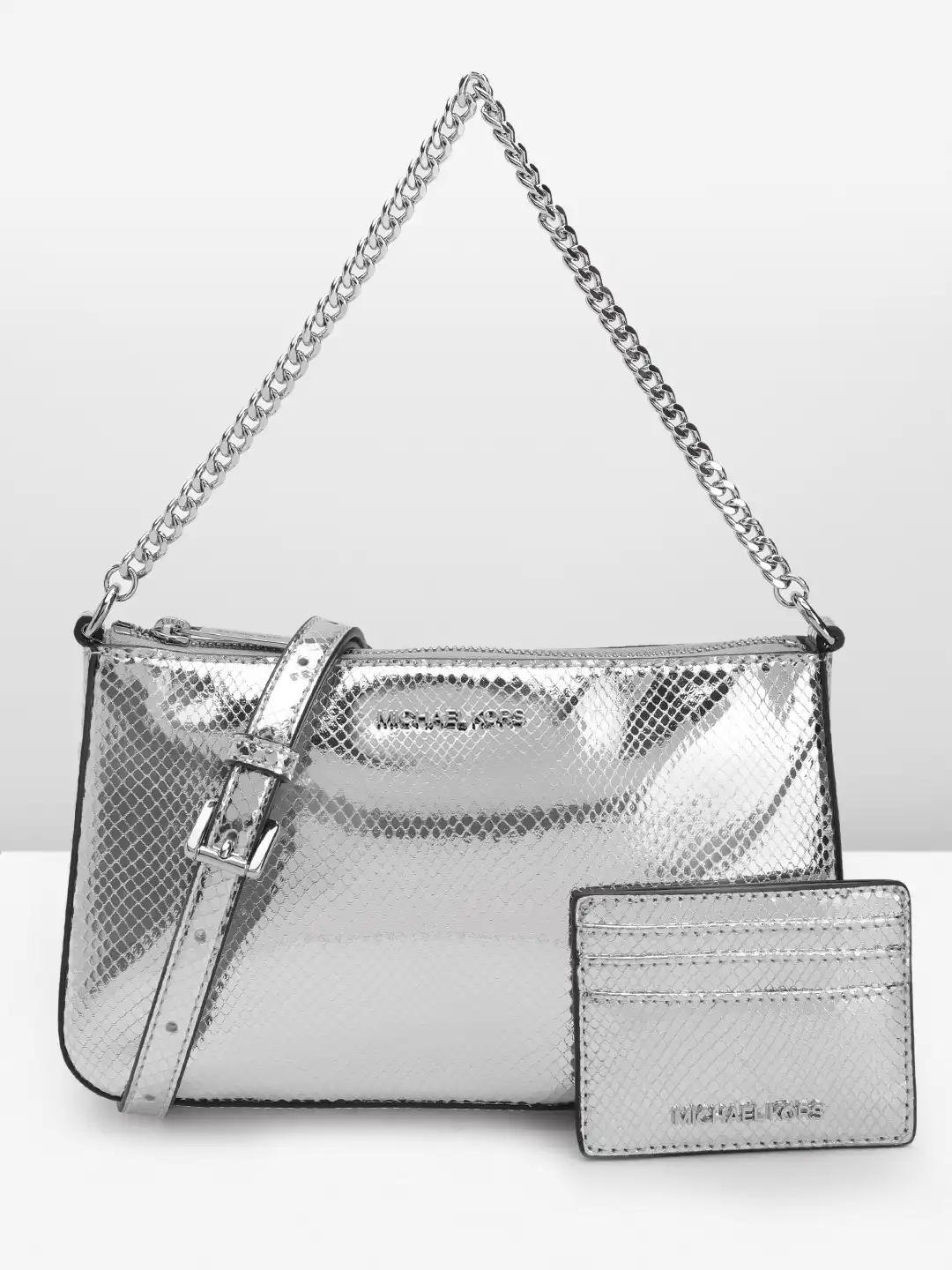 Buy Michael Kors Snakeskin-Textured Structured Handheld Bag with