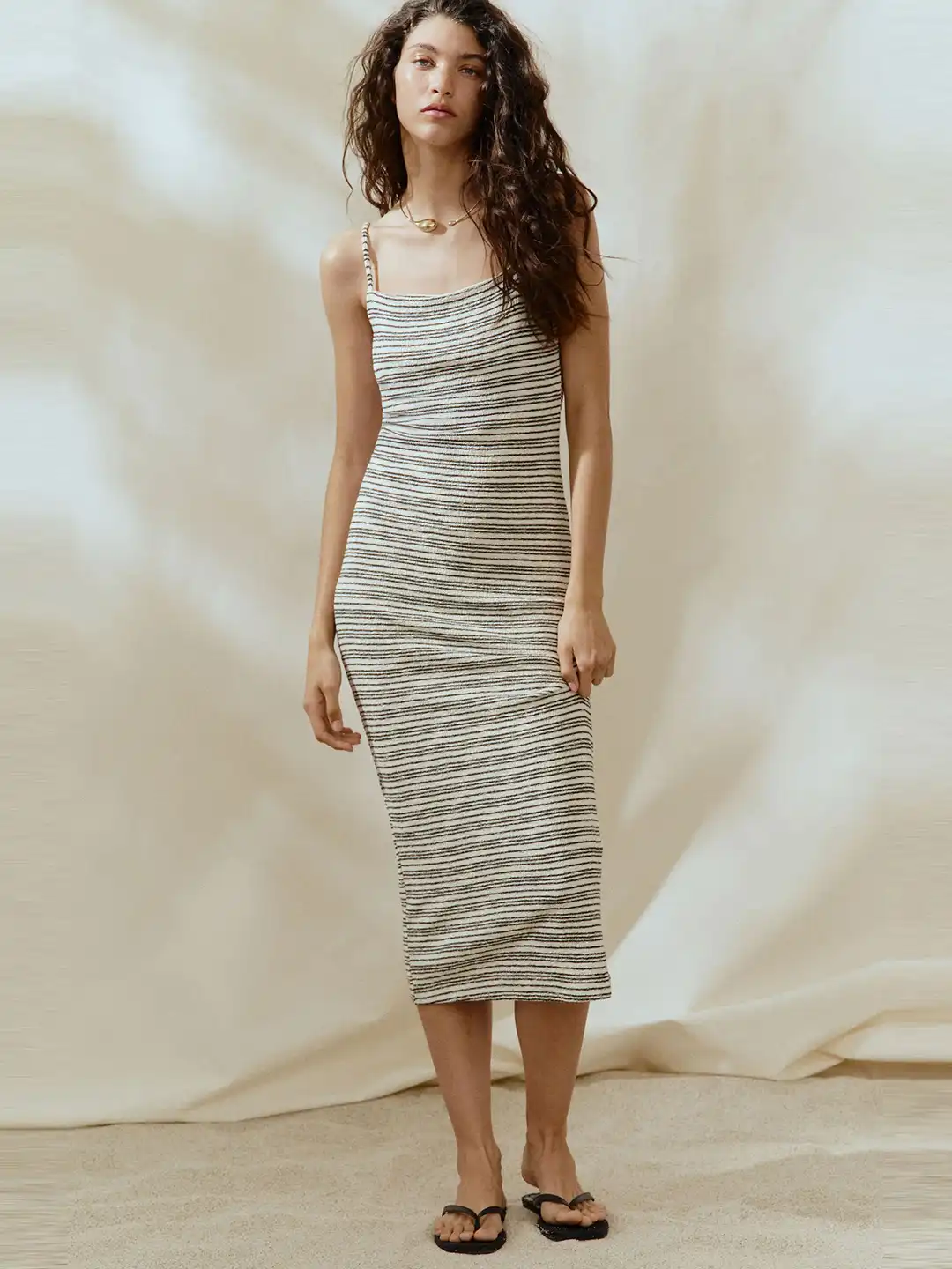 textured jersey dress h&m Women's Dark khaki green Textured Jersey Dress